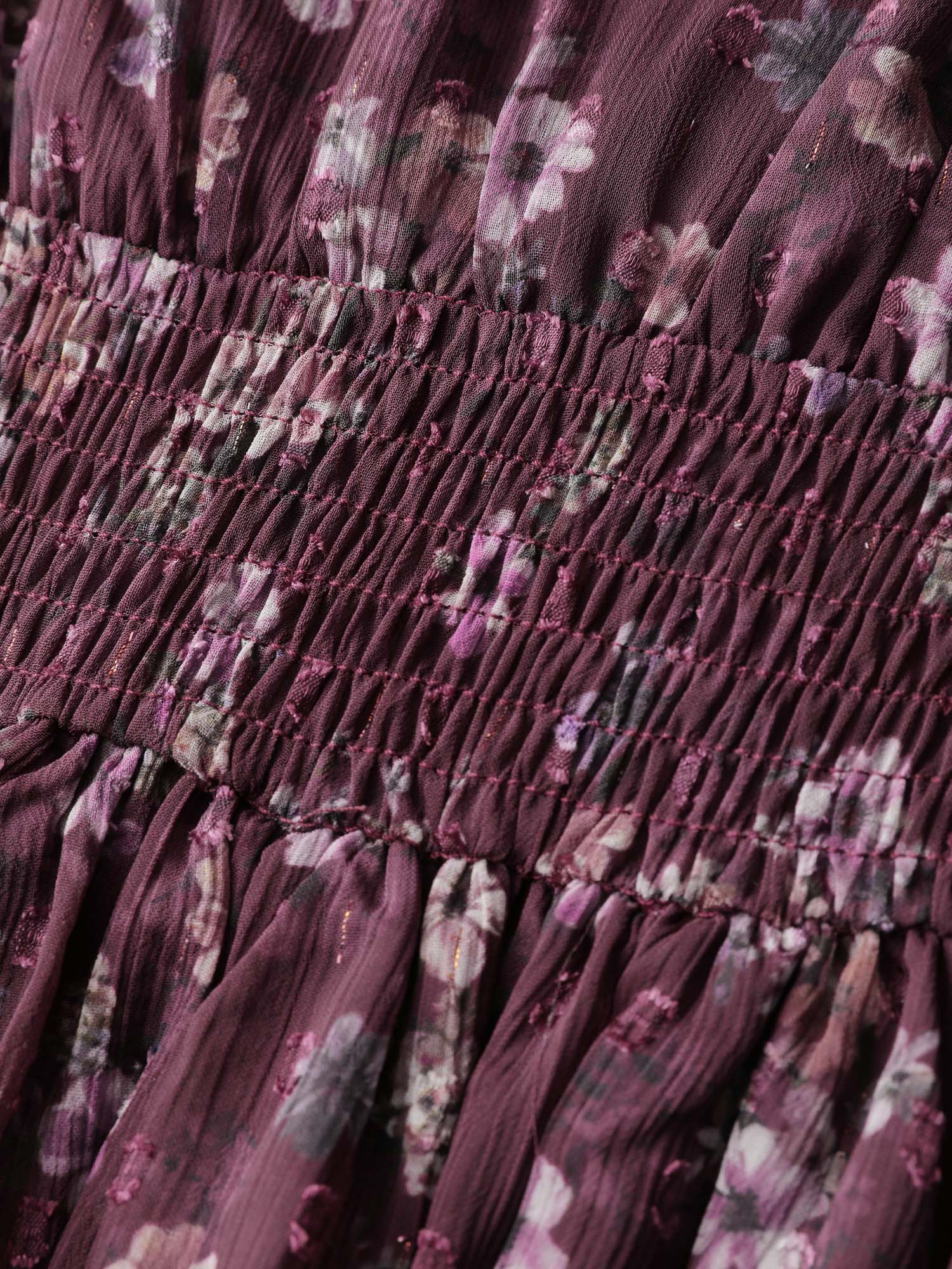 Floral Print Pleated Waist Mini Dress - Image 7