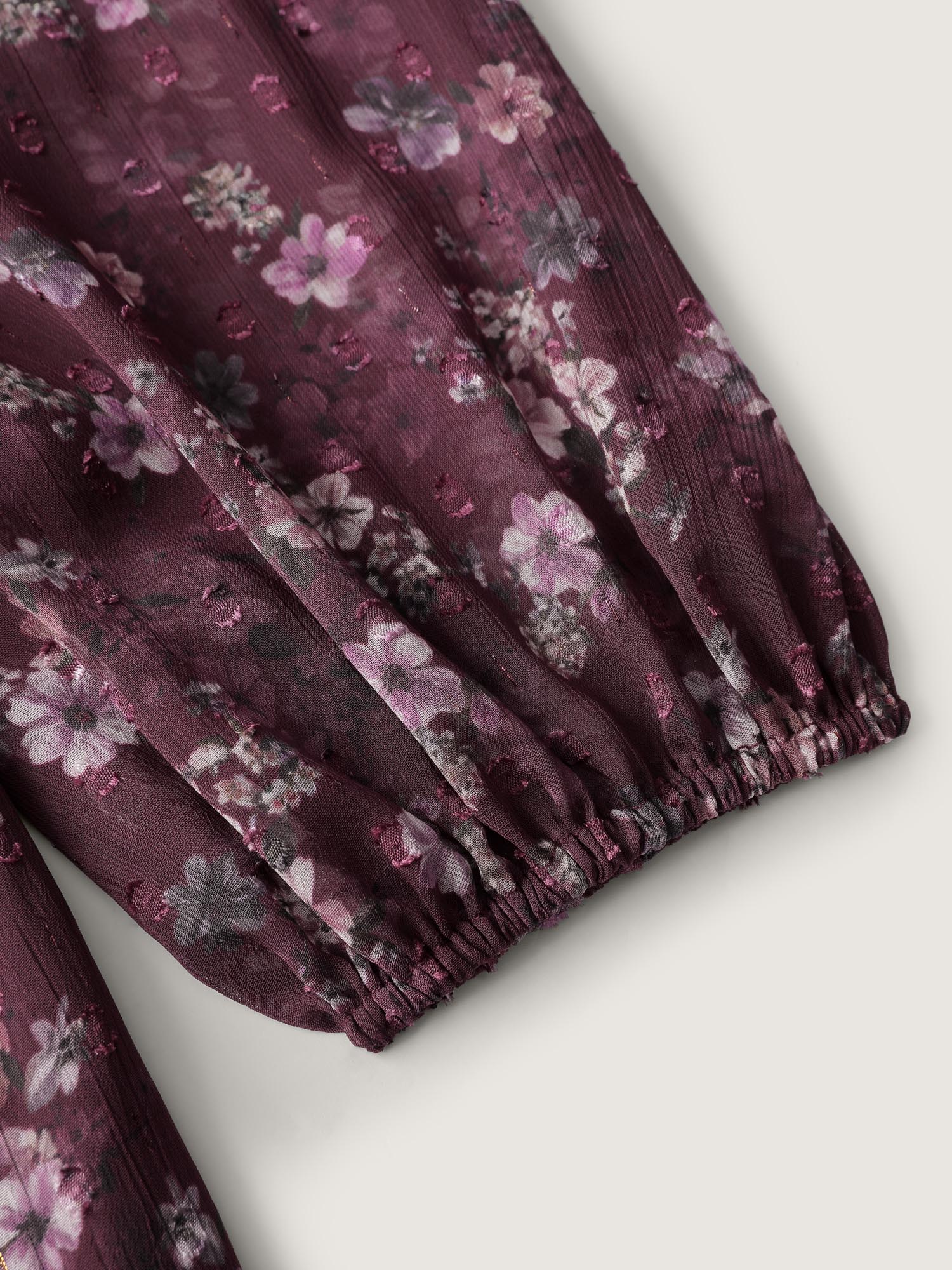 Floral Print Pleated Waist Mini Dress - Image 8