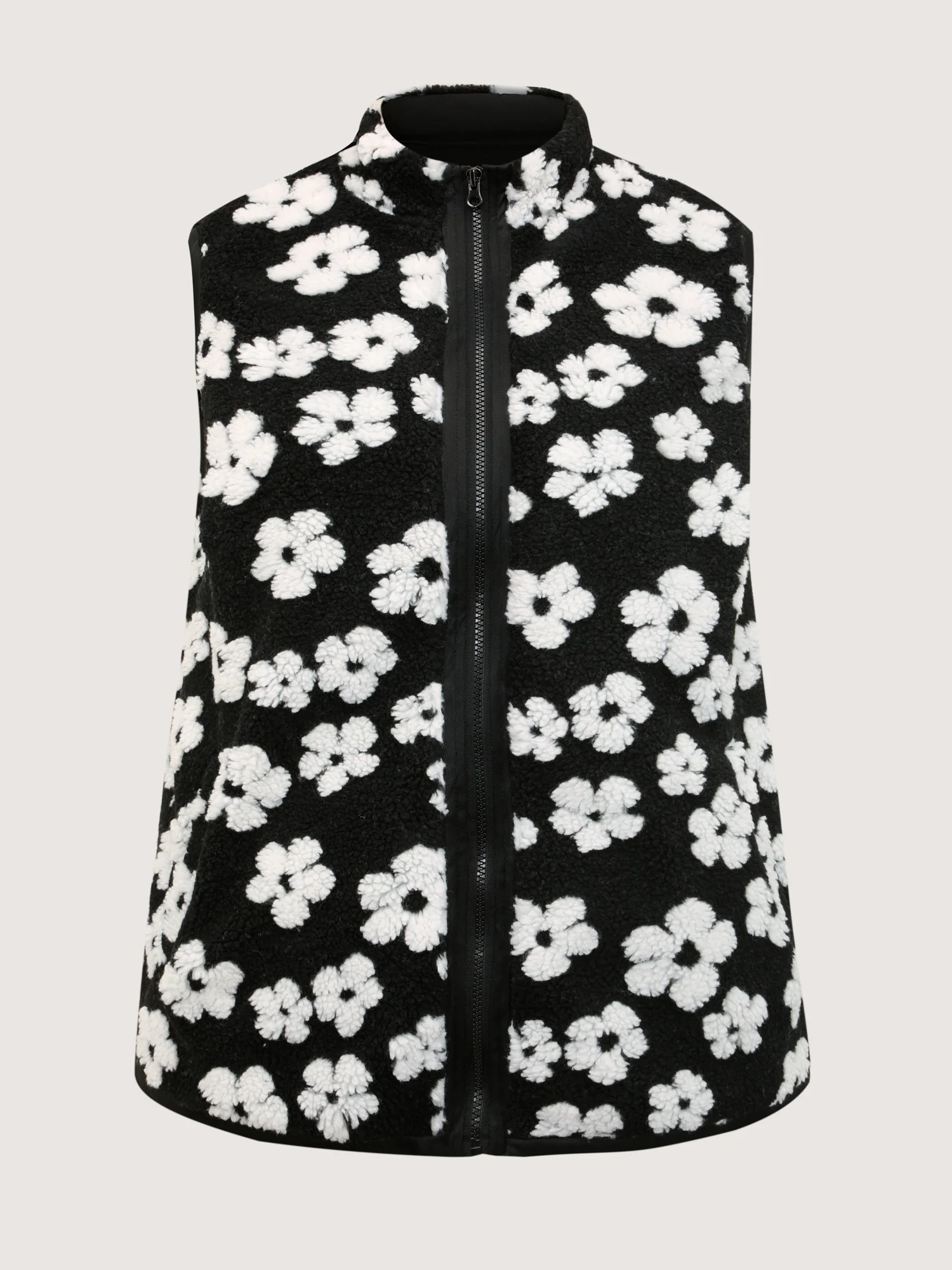 Floral Print Plush Reversible Vest - Image 8
