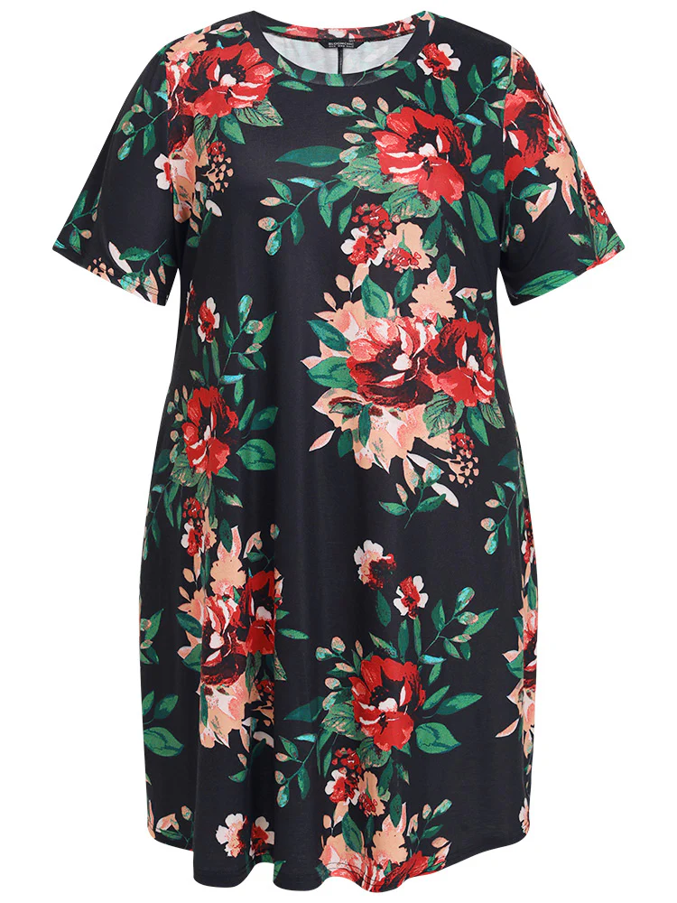 Floral Print Pocket Midi Dress - Image 11