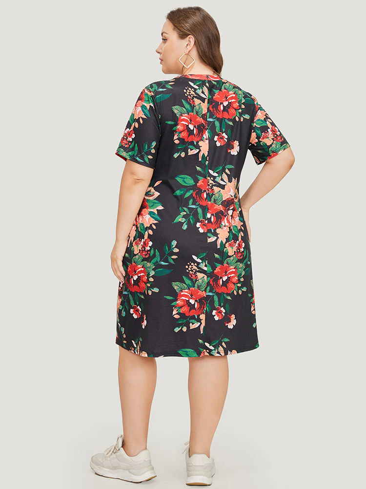 Floral Print Pocket Midi Dress - Image 2