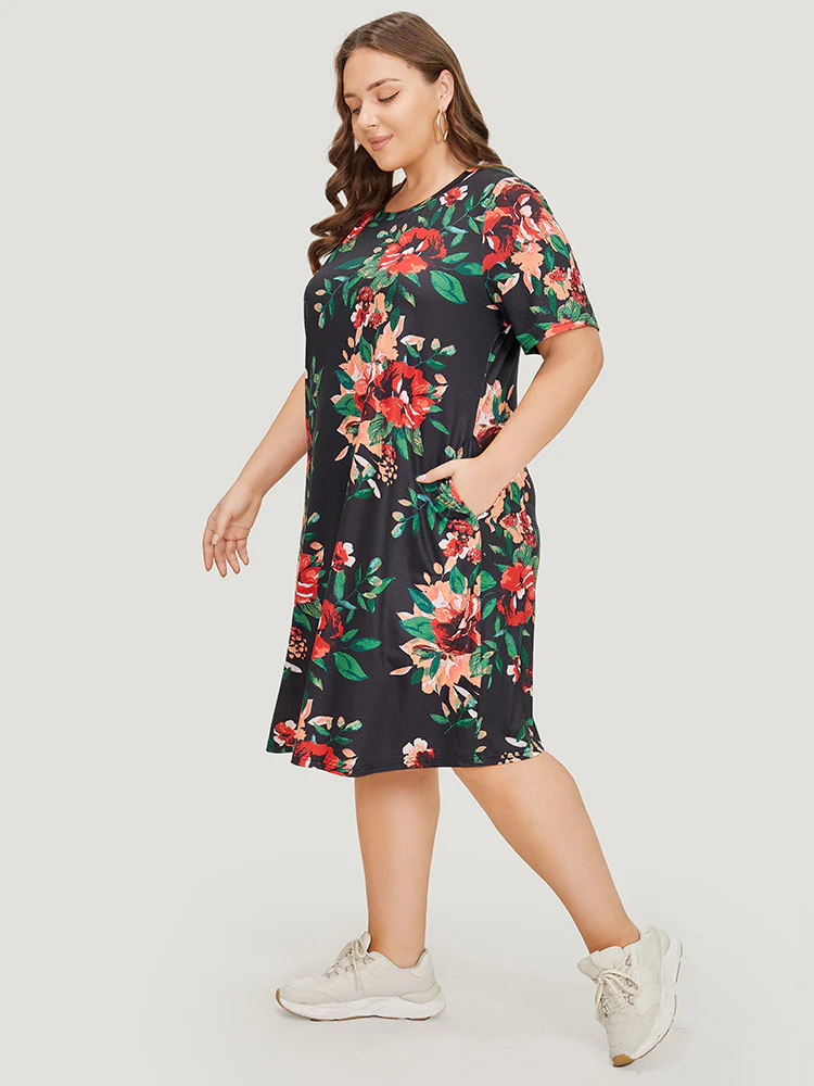 Floral Print Pocket Midi Dress - Image 5