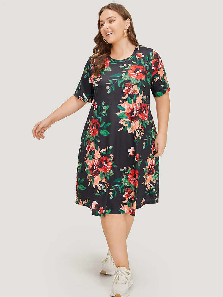 Floral Print Pocket Midi Dress - Image 6