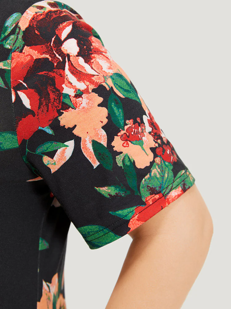 Floral Print Pocket Midi Dress - Image 8