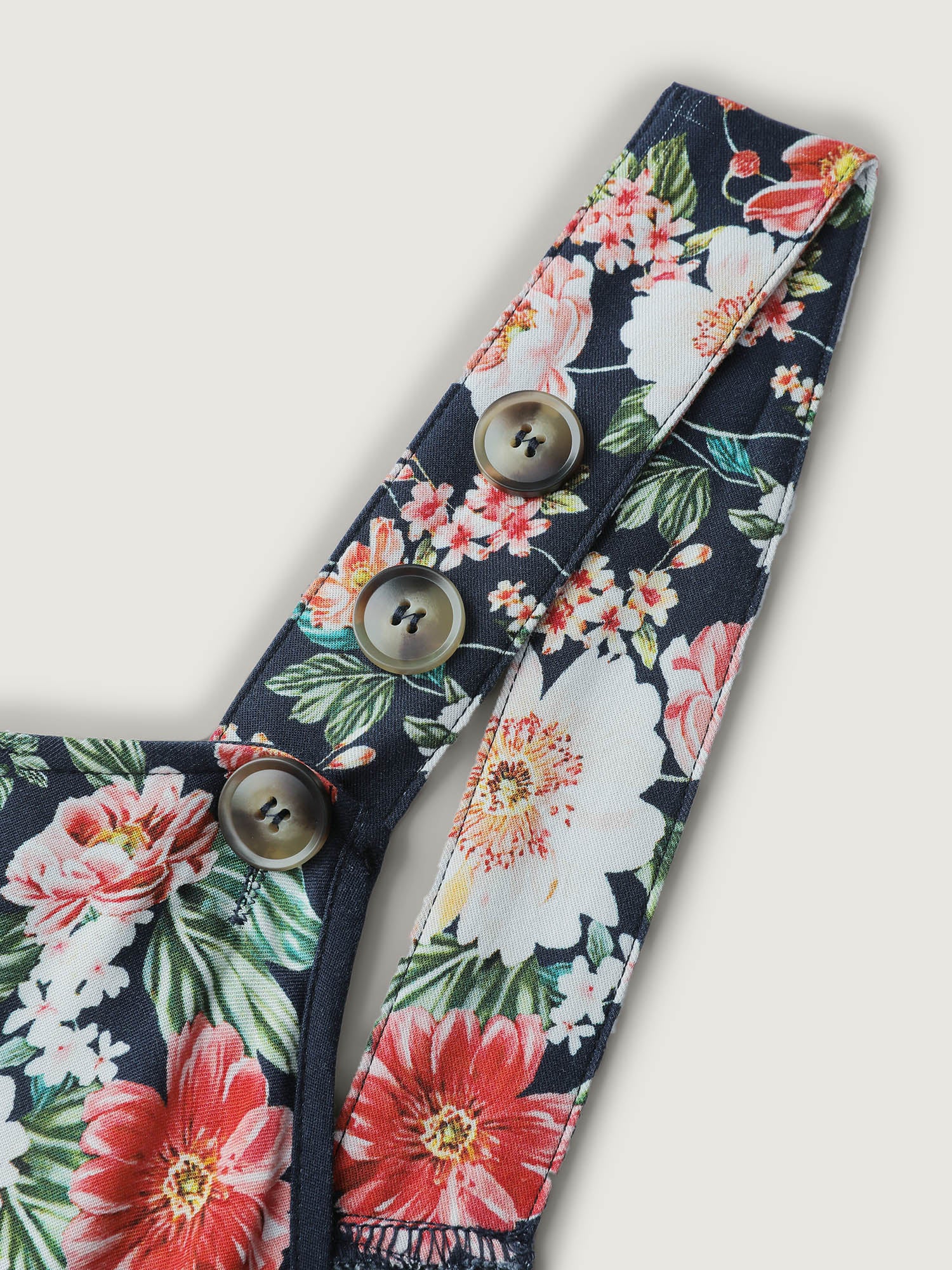 Floral Print Pockets Casual Jumpsuit - Image 6