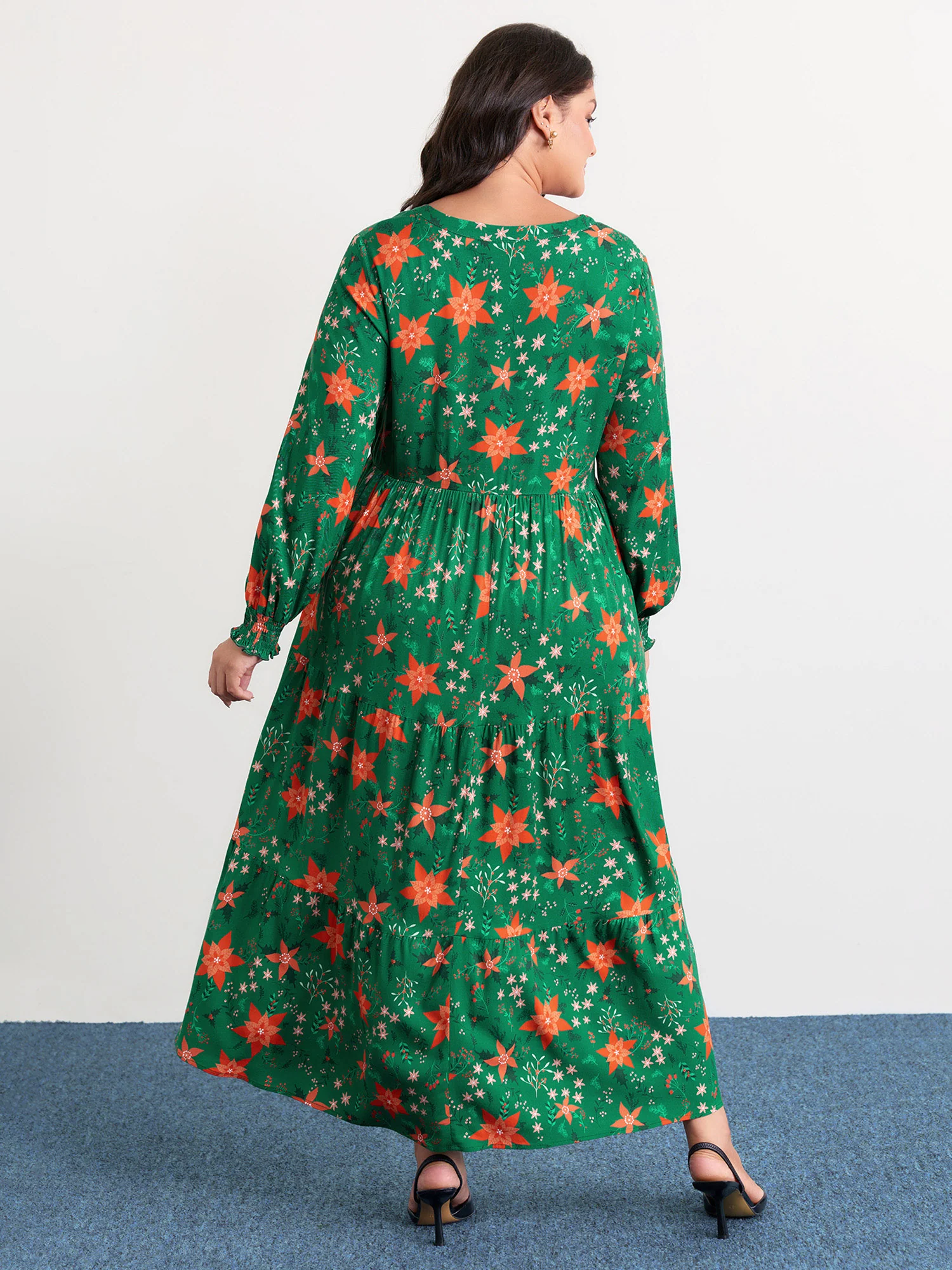 Floral Print Pockets Flowy Maxi Dress - Image 5