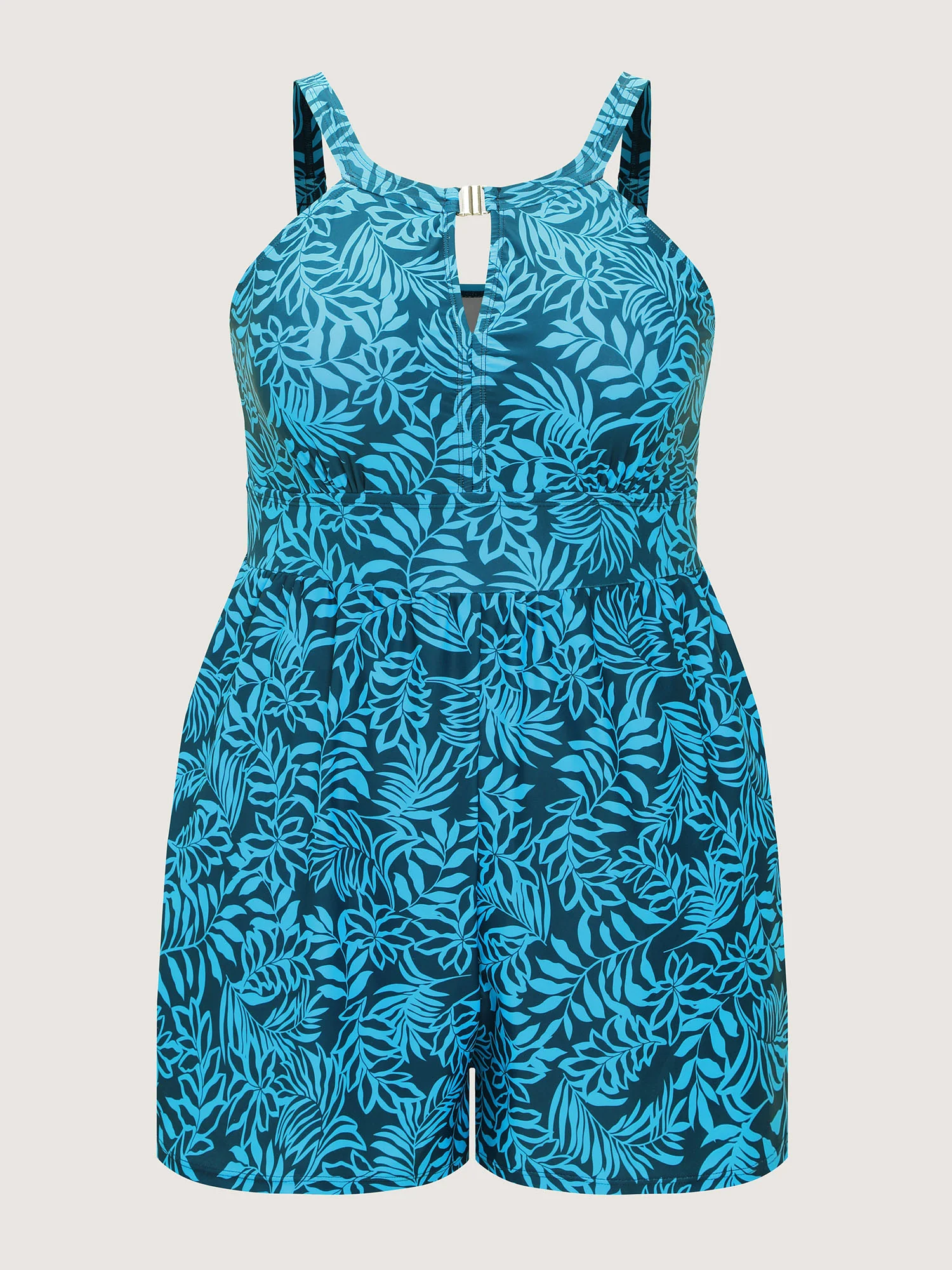 Floral Print Pockets One-Piece Swim - Image 8