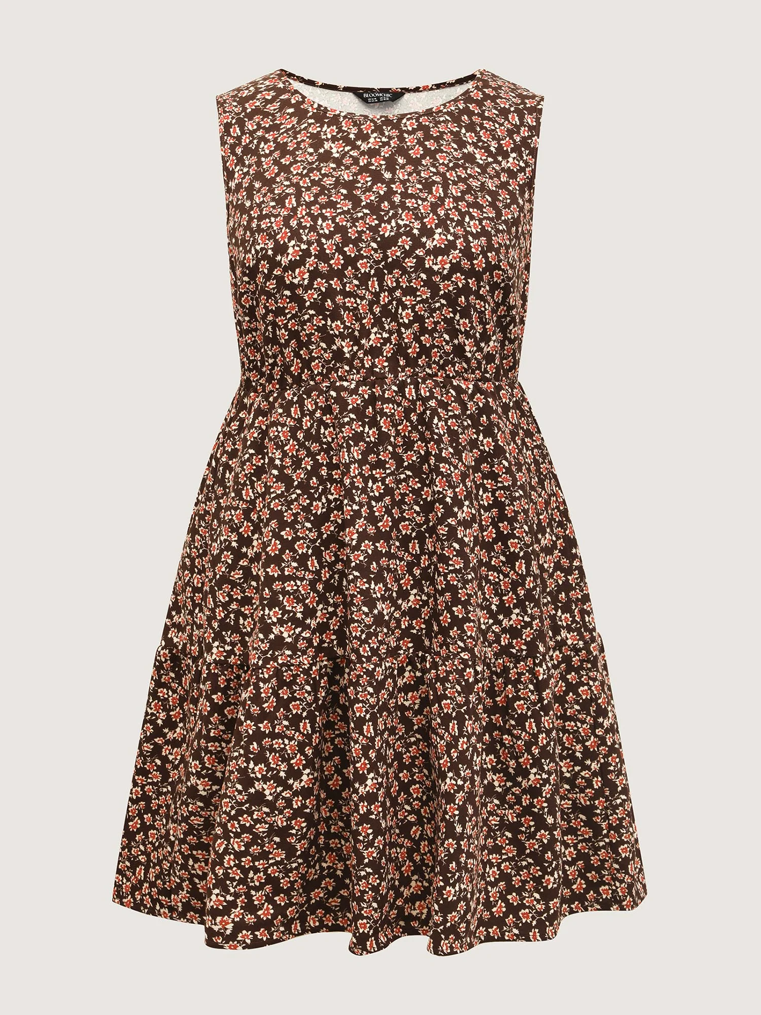 Floral Print Pockets Sleeveless Mini Dress - Image 7