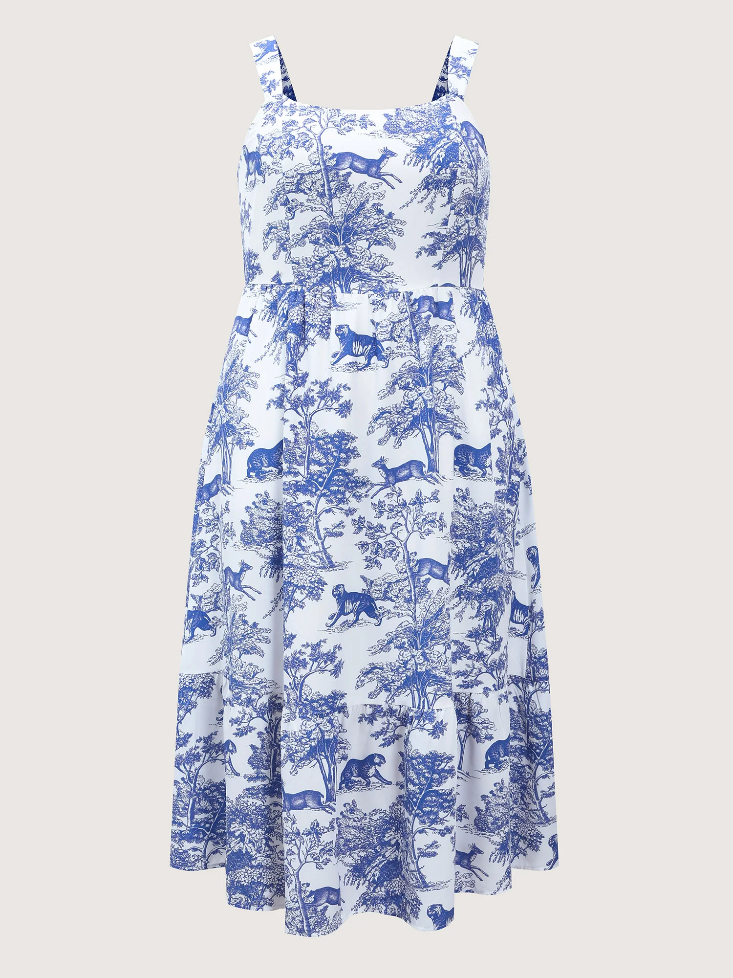 Floral Print Pockets Stretchy Waist Midi Dress - Image 7