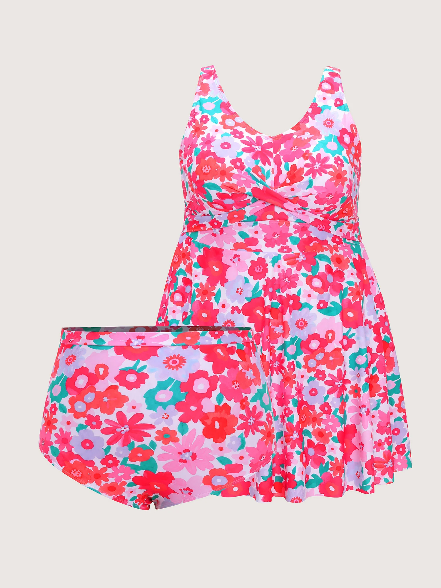 Floral Print Pockets Swim Dress - Image 5