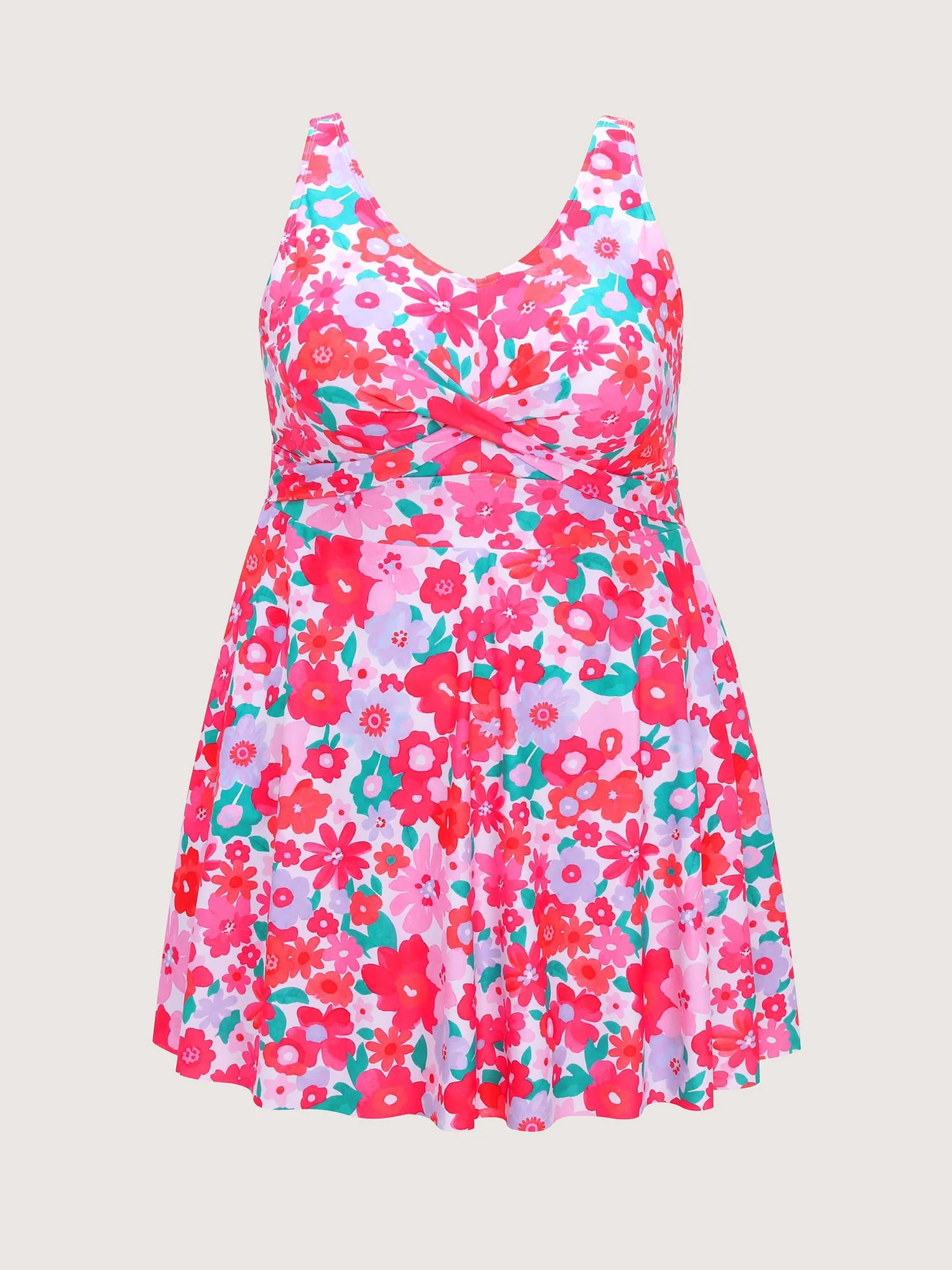 Floral Print Pockets Swim Dress - Image 6