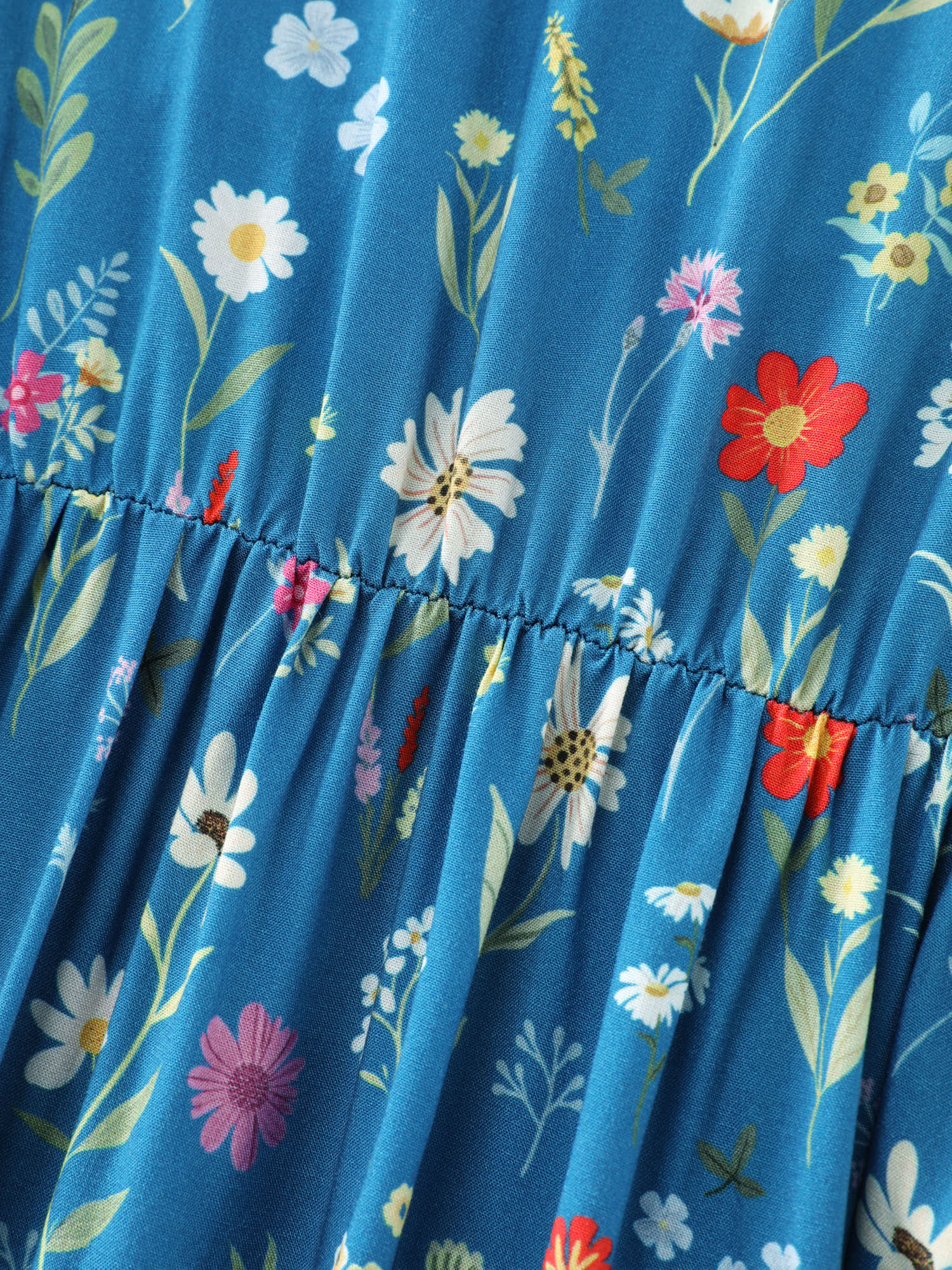 Floral Print Pockets Tiered Maxi Dress - Image 5