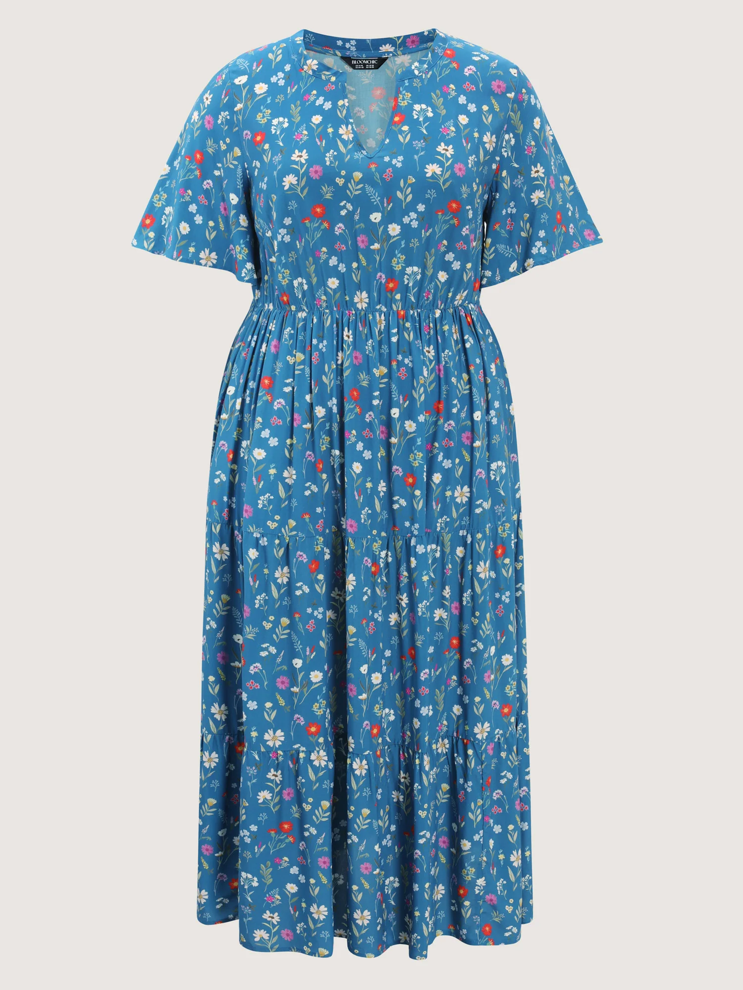Floral Print Pockets Tiered Maxi Dress - Image 7