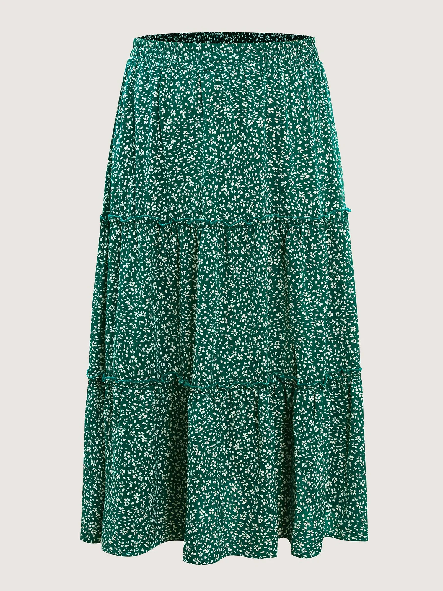 Floral Print Pockets Tiered Maxi Skirt - Image 7
