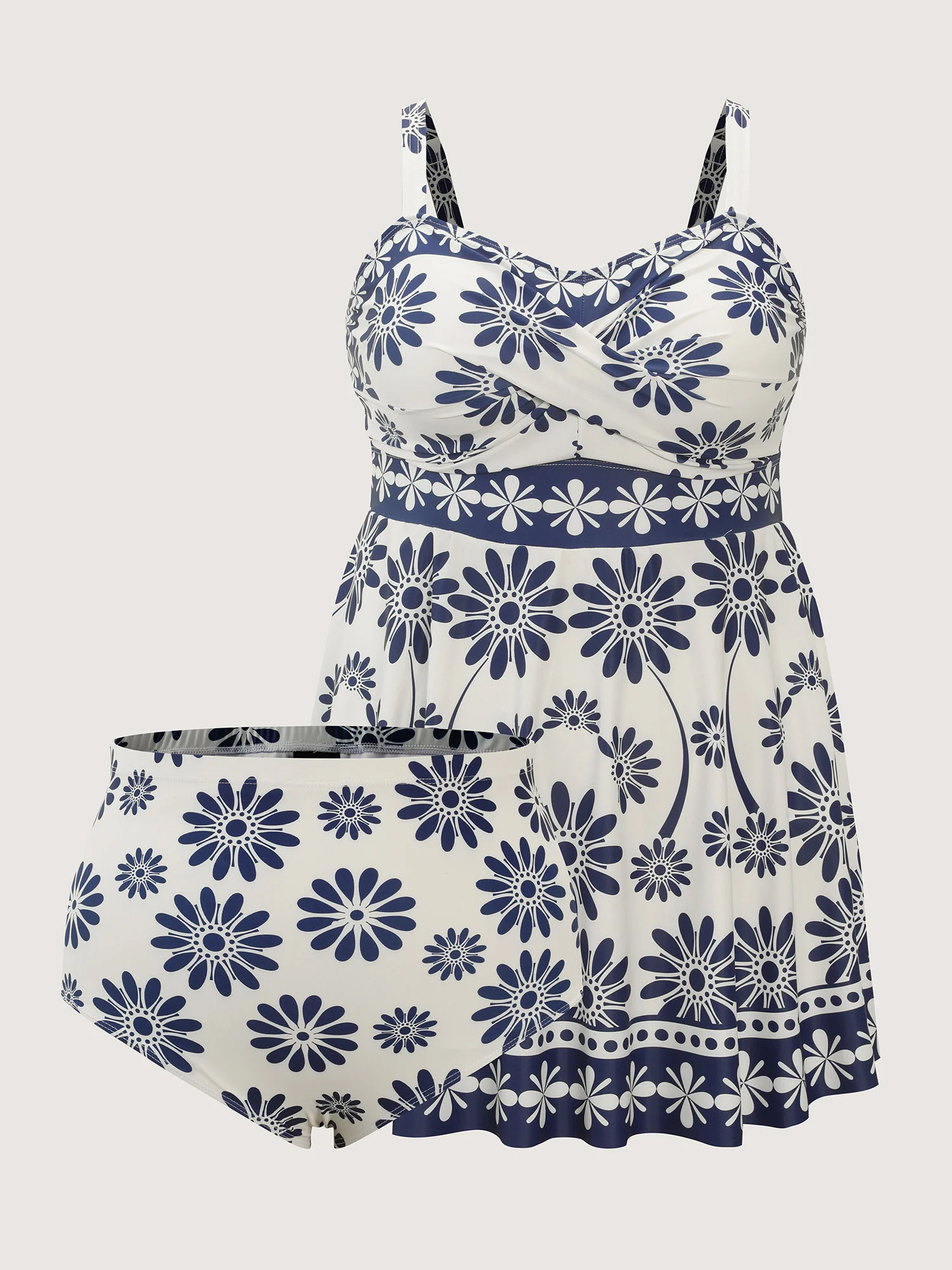 Floral Print Pockets Twist Swim Dress - Image 6