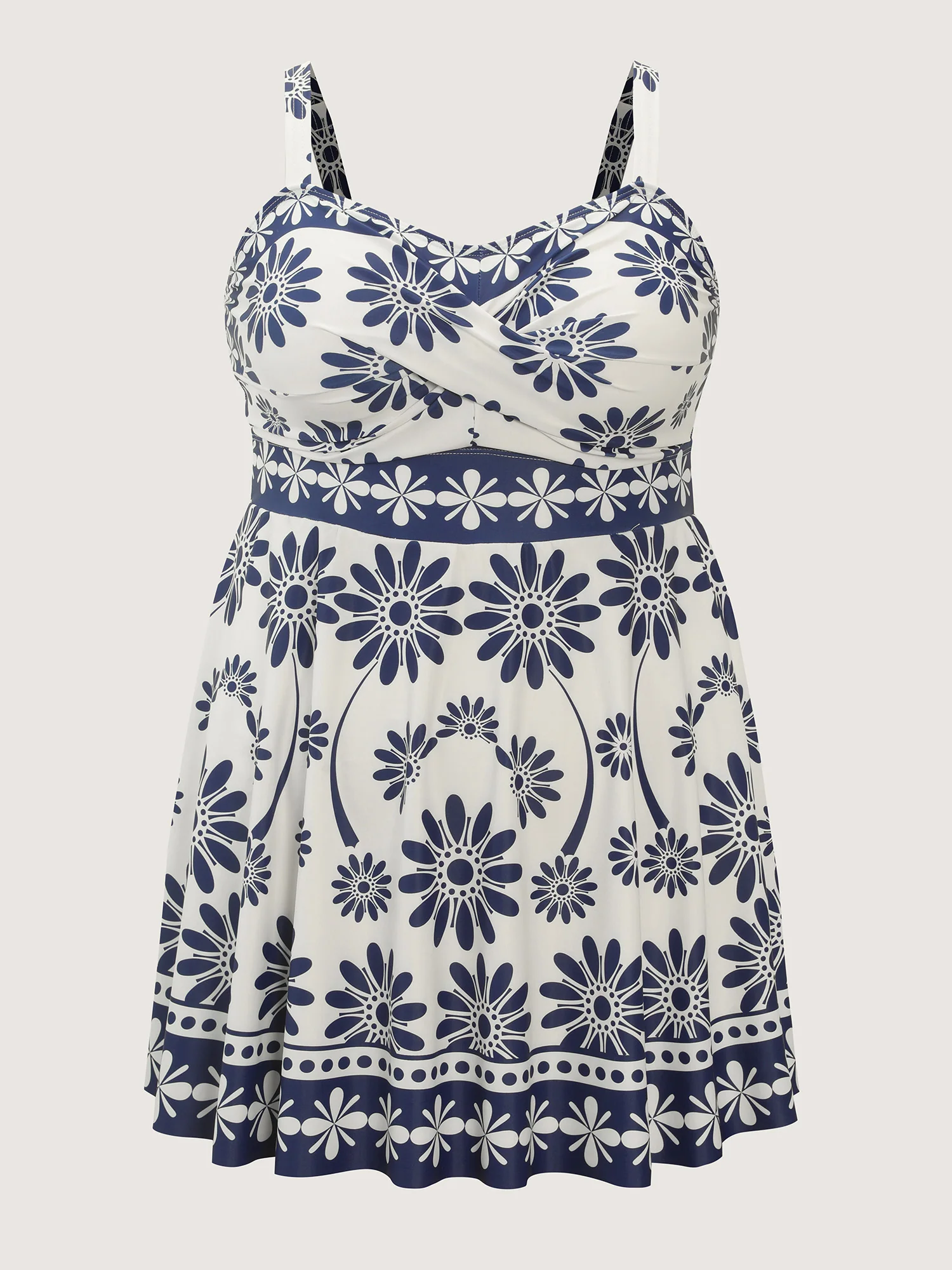 Floral Print Pockets Twist Swim Dress - Image 7