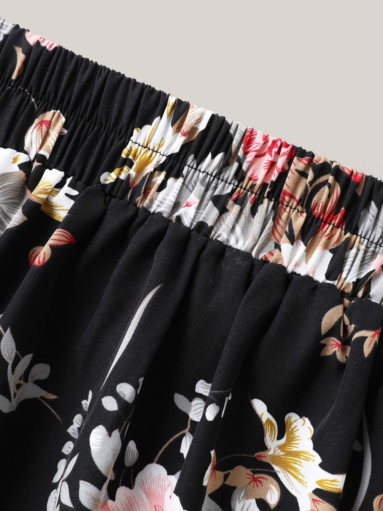 Floral Print Pockets Wide-Leg Pants - Image 7