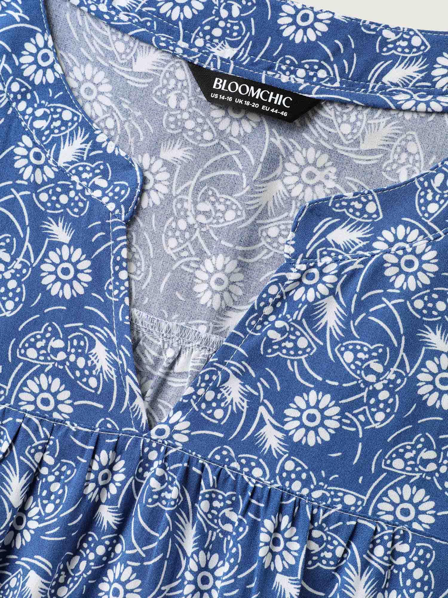 Floral Print Quarter Sleeve Blouse - Image 5