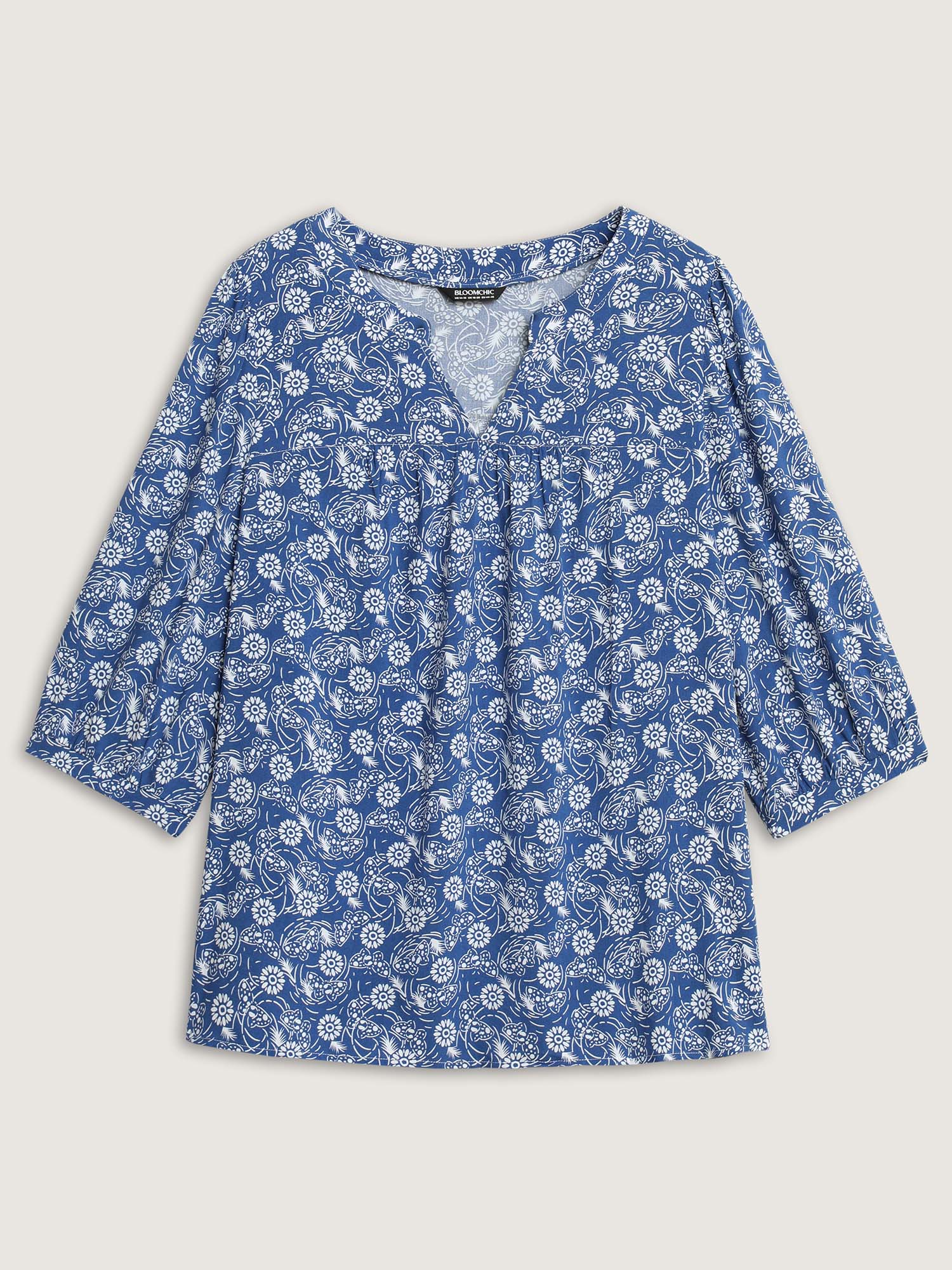 Floral Print Quarter Sleeve Blouse - Image 7