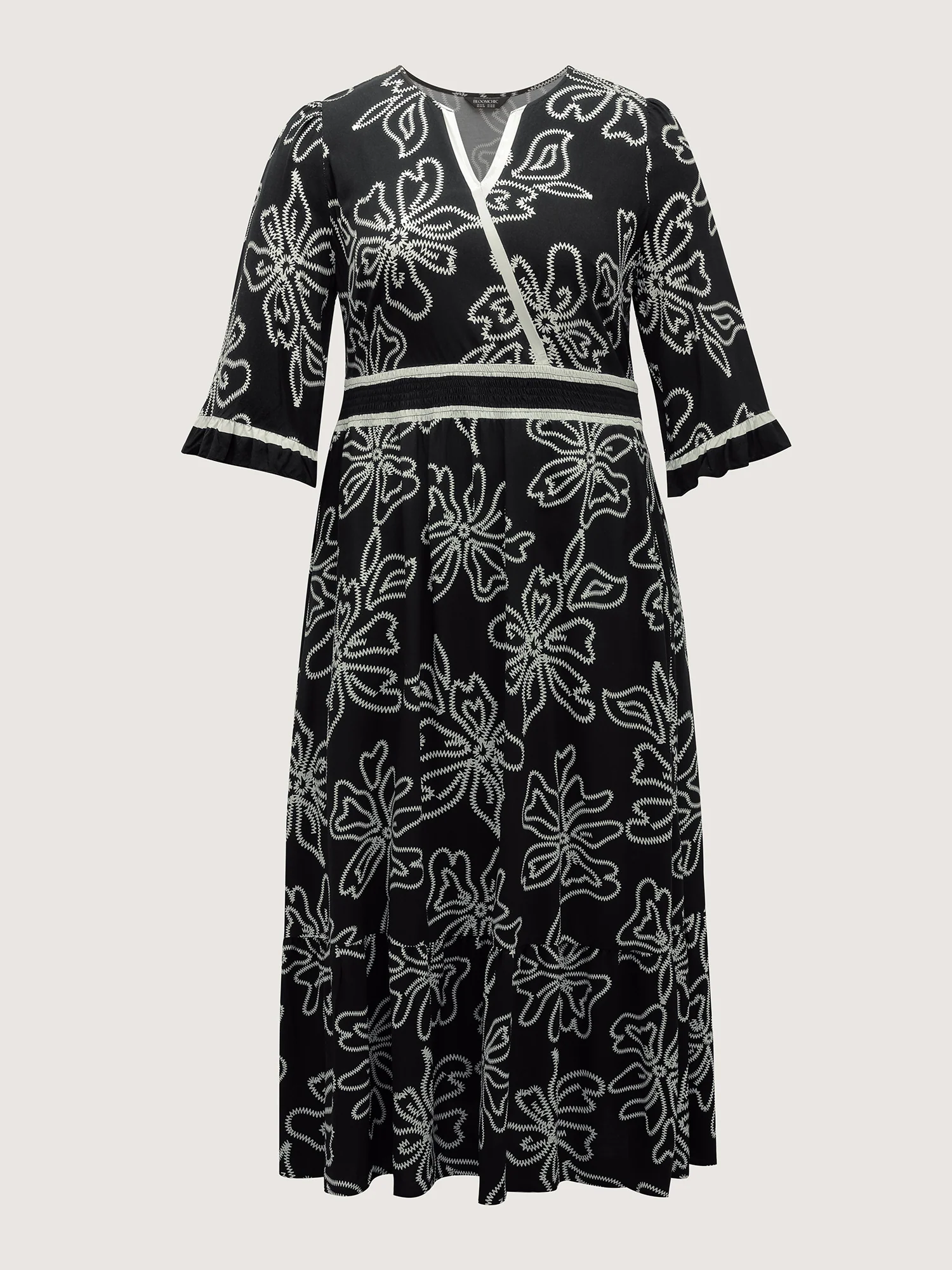Floral Print Rayon Pockets Wrap Maxi Dress - Image 7