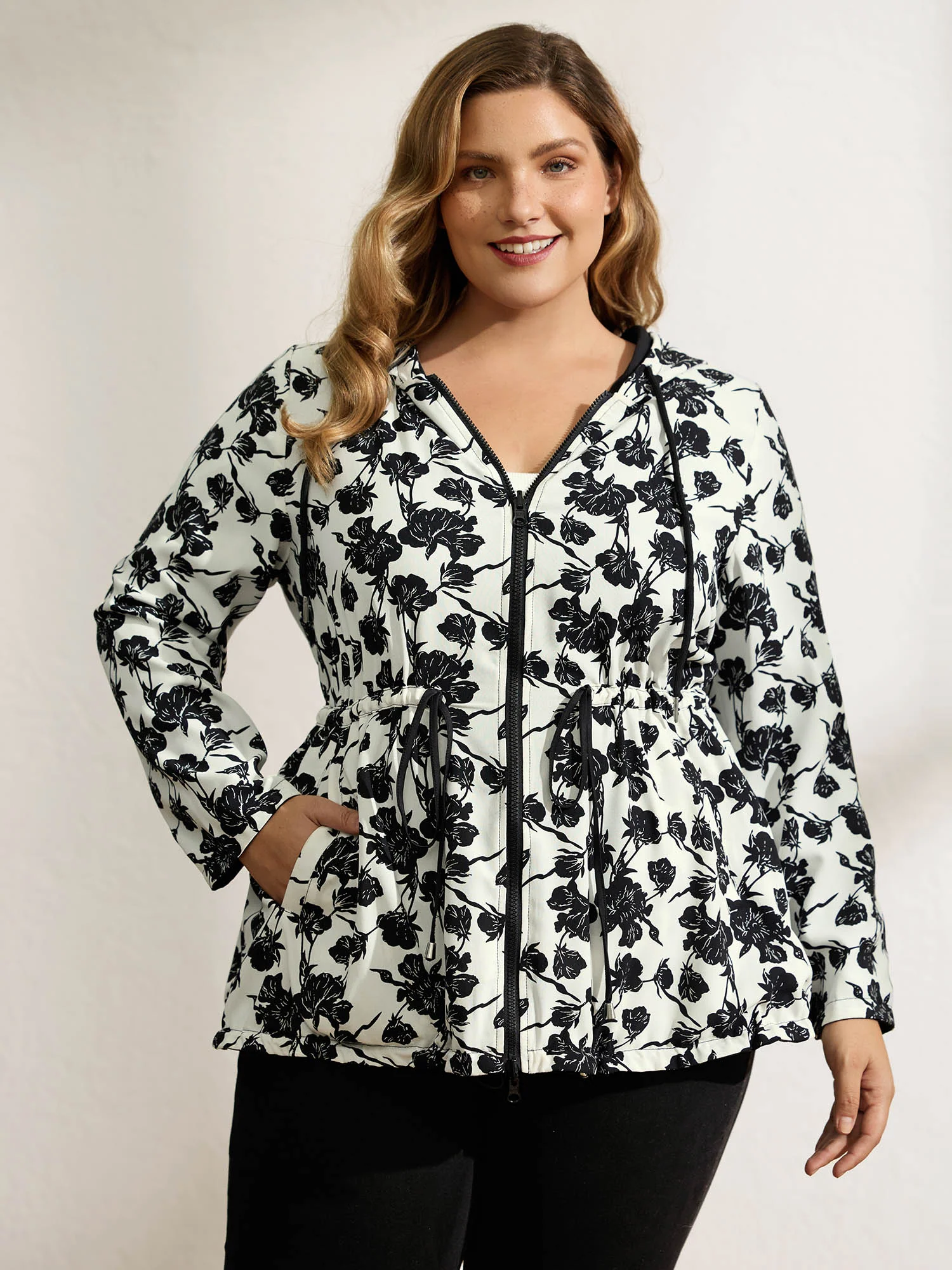 Floral Print Reversible Hooded Coat - Image 4