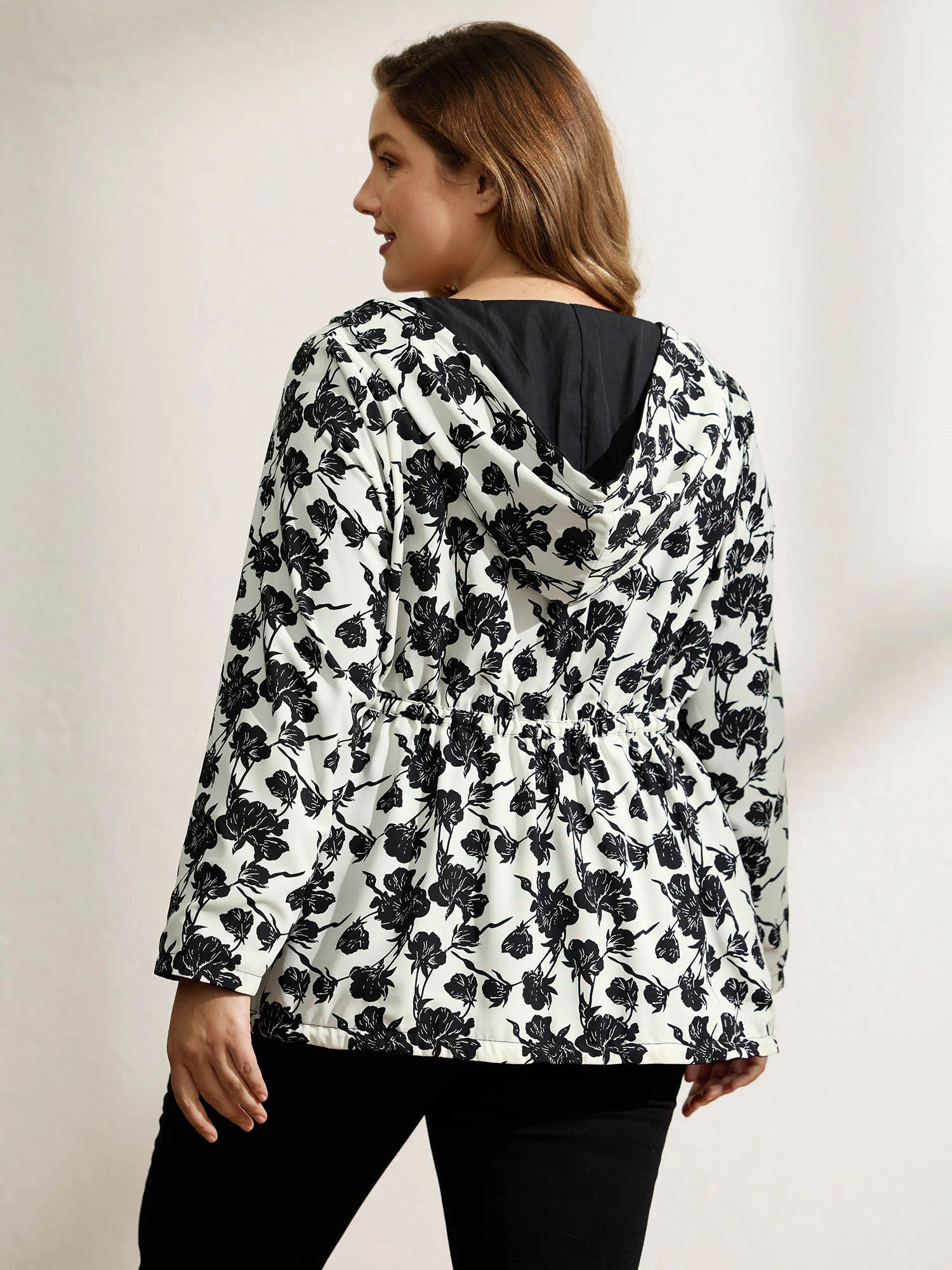 Floral Print Reversible Hooded Coat - Image 6