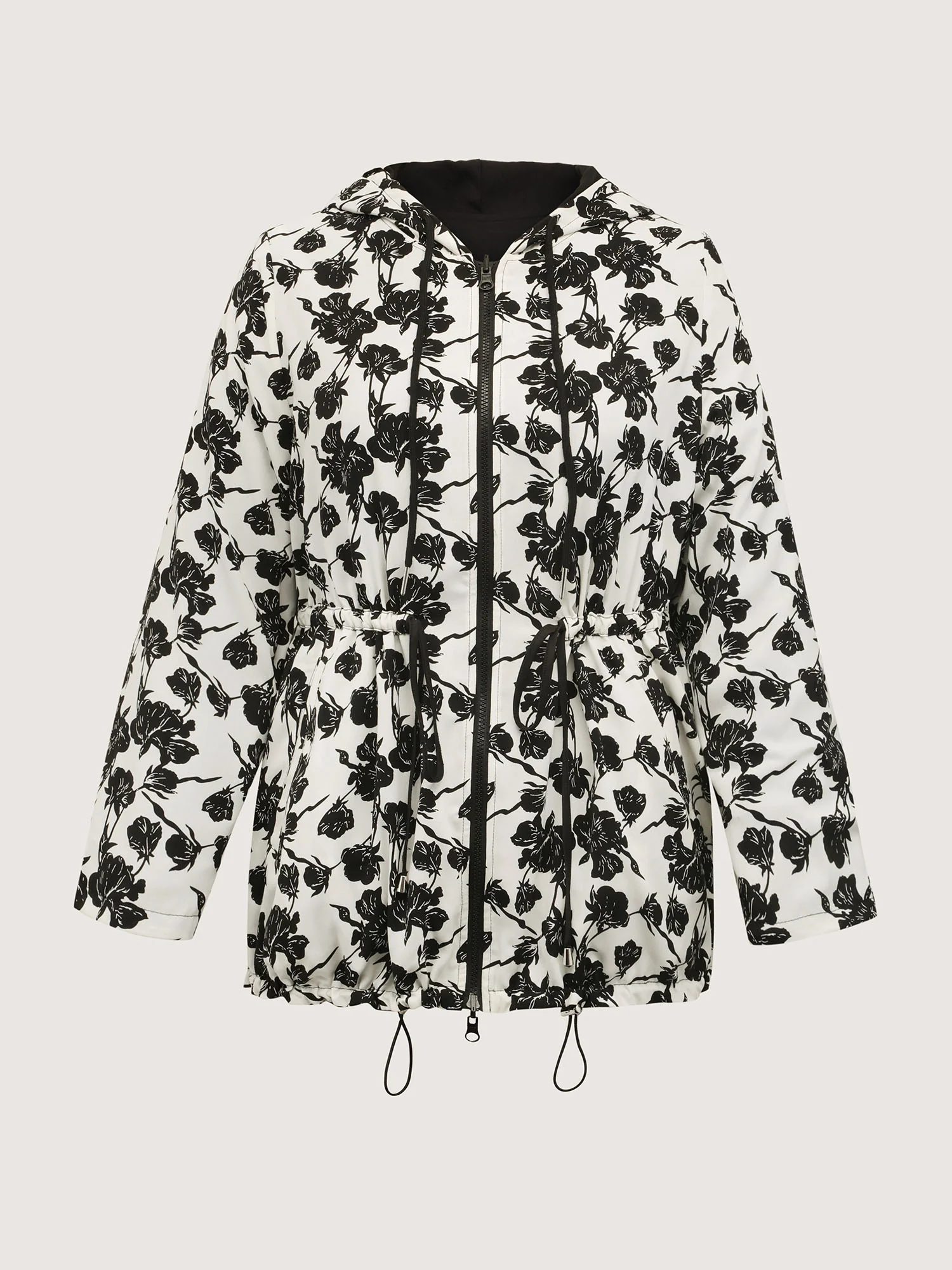 Floral Print Reversible Hooded Coat - Image 7