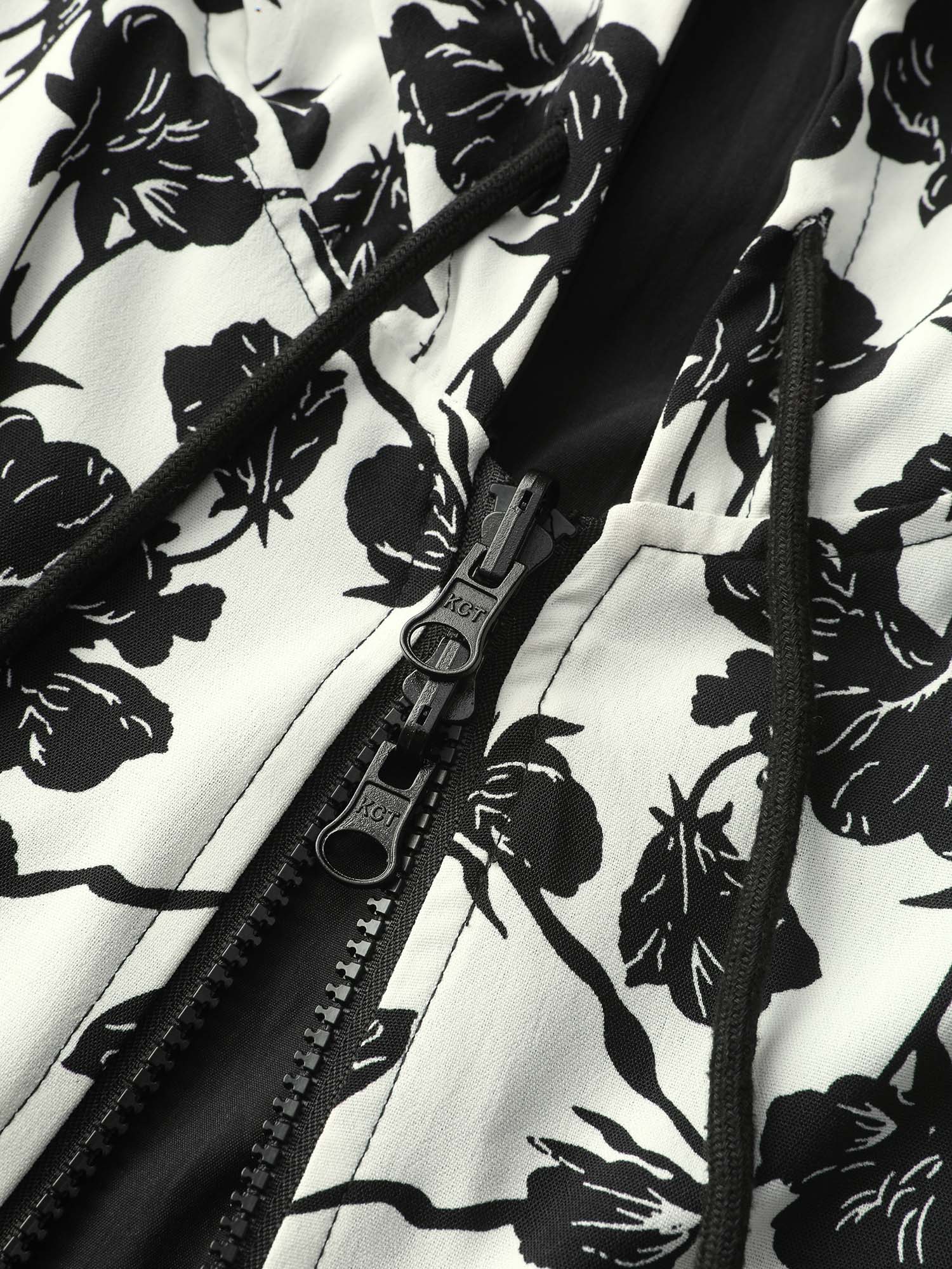 Floral Print Reversible Hooded Coat - Image 9