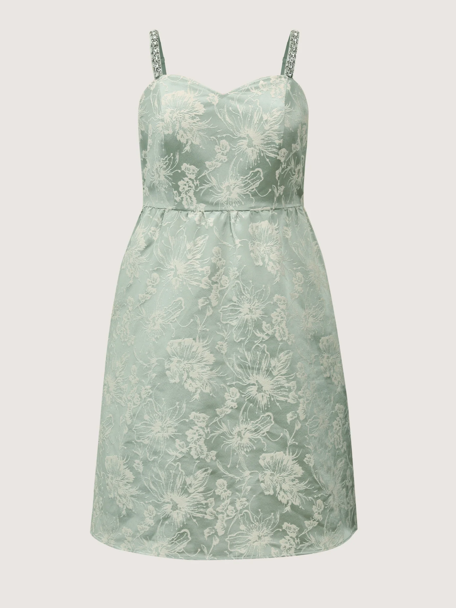 Floral Print Rhinestone Embellished Textured Midi Dress - Image 5