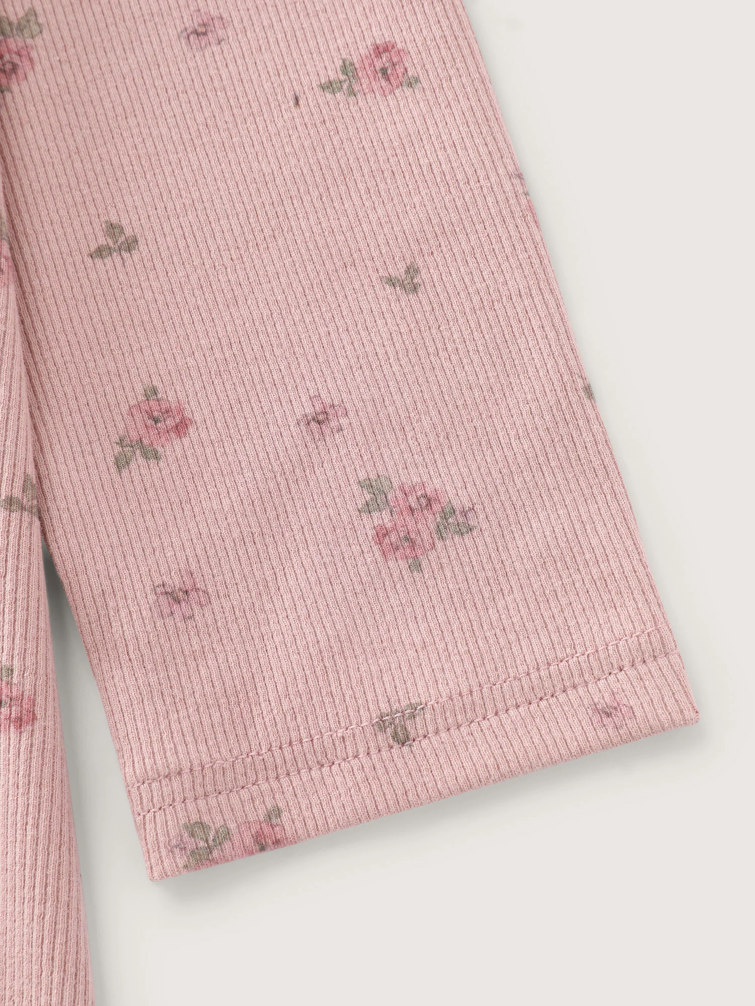 Floral Print Ribbed Button Lounge Top - Image 6