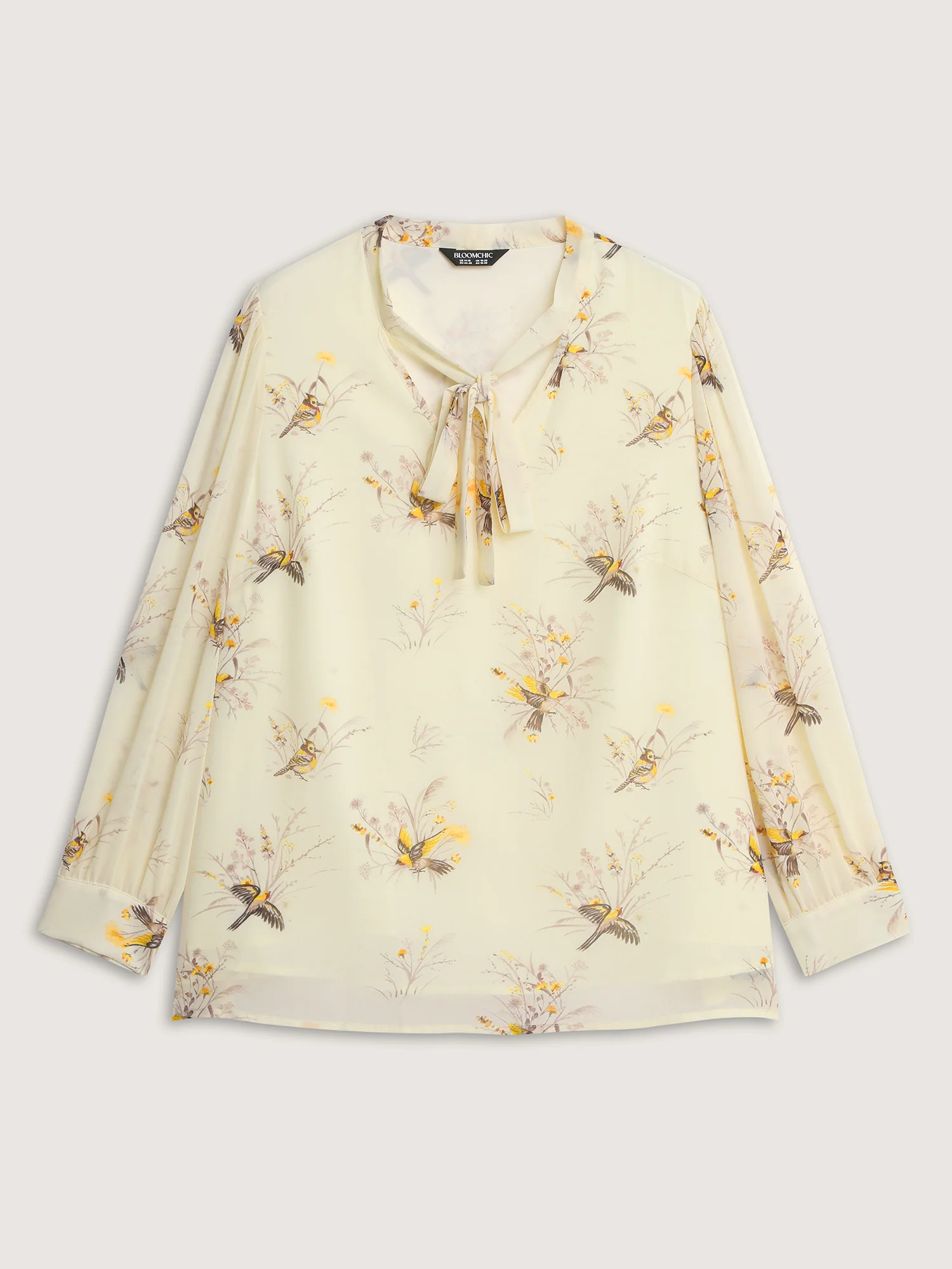 Floral Print Ribbon-Tie Neckline Blouse - Image 7