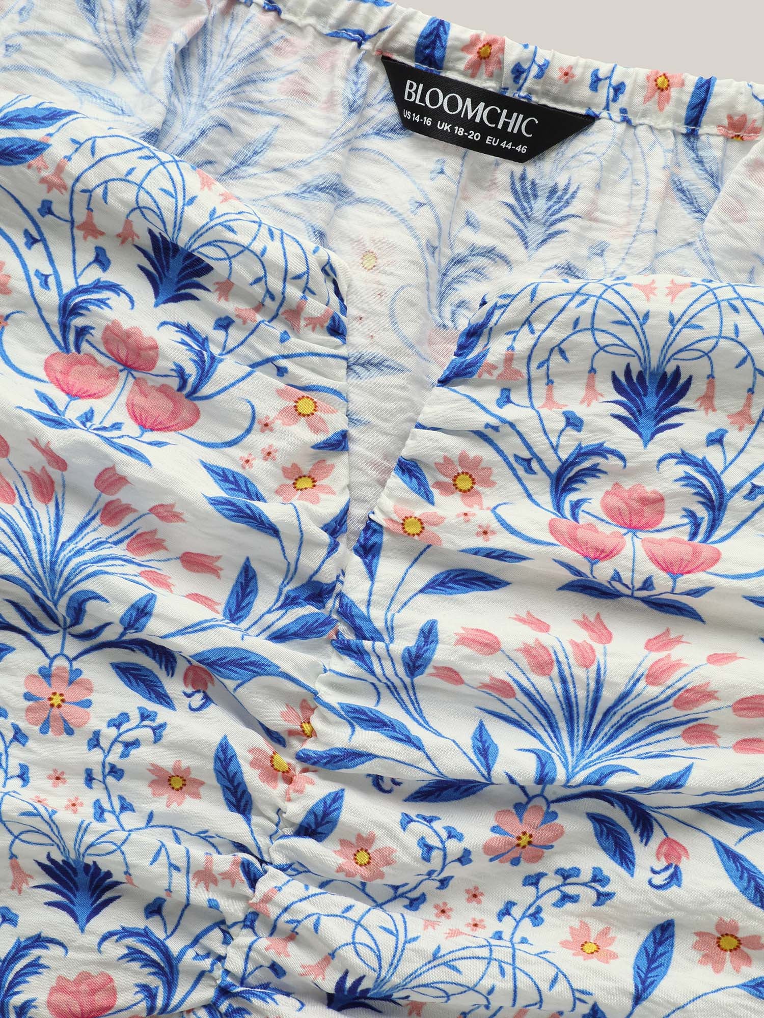 Floral Print Ruched Bodice Blouse - Image 5