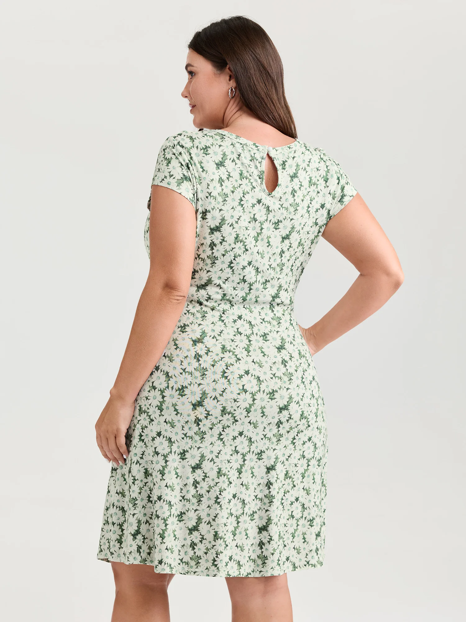 Floral Print Ruched Bodycon Fit Mini Dress - Image 4