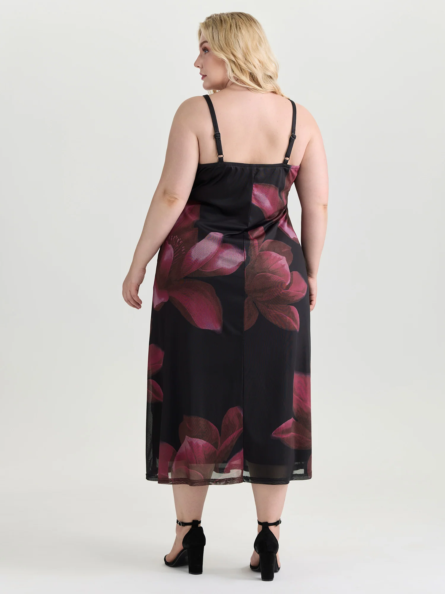 Floral Print Ruched Cami Midi Dress - Image 4