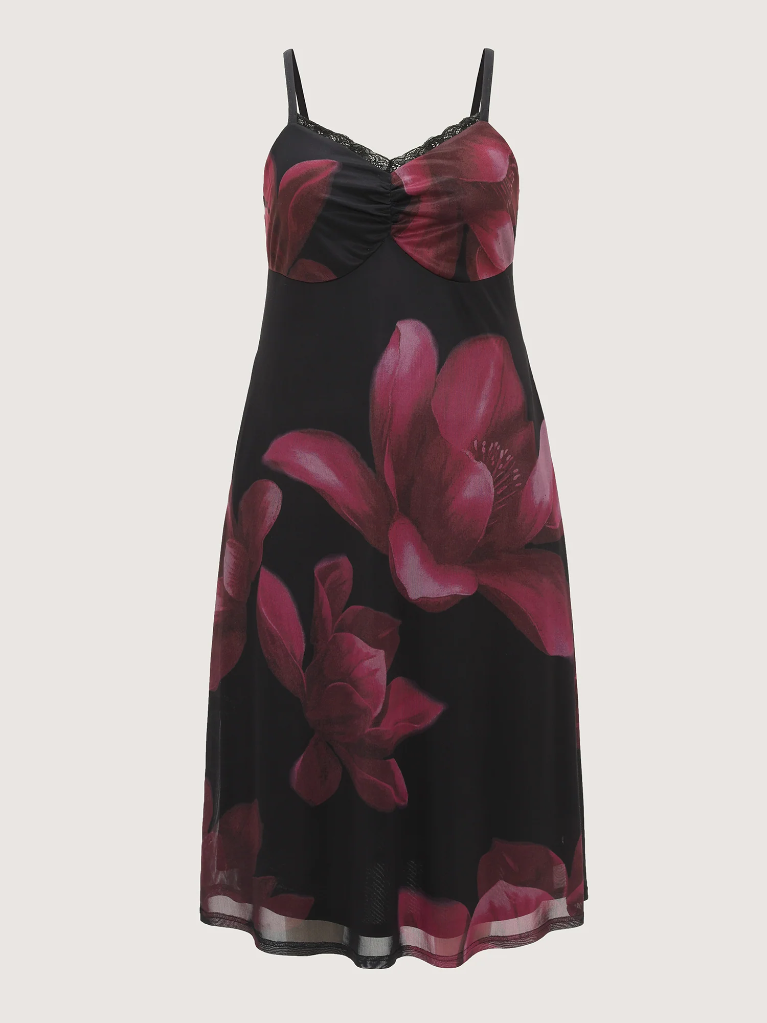 Floral Print Ruched Cami Midi Dress - Image 7