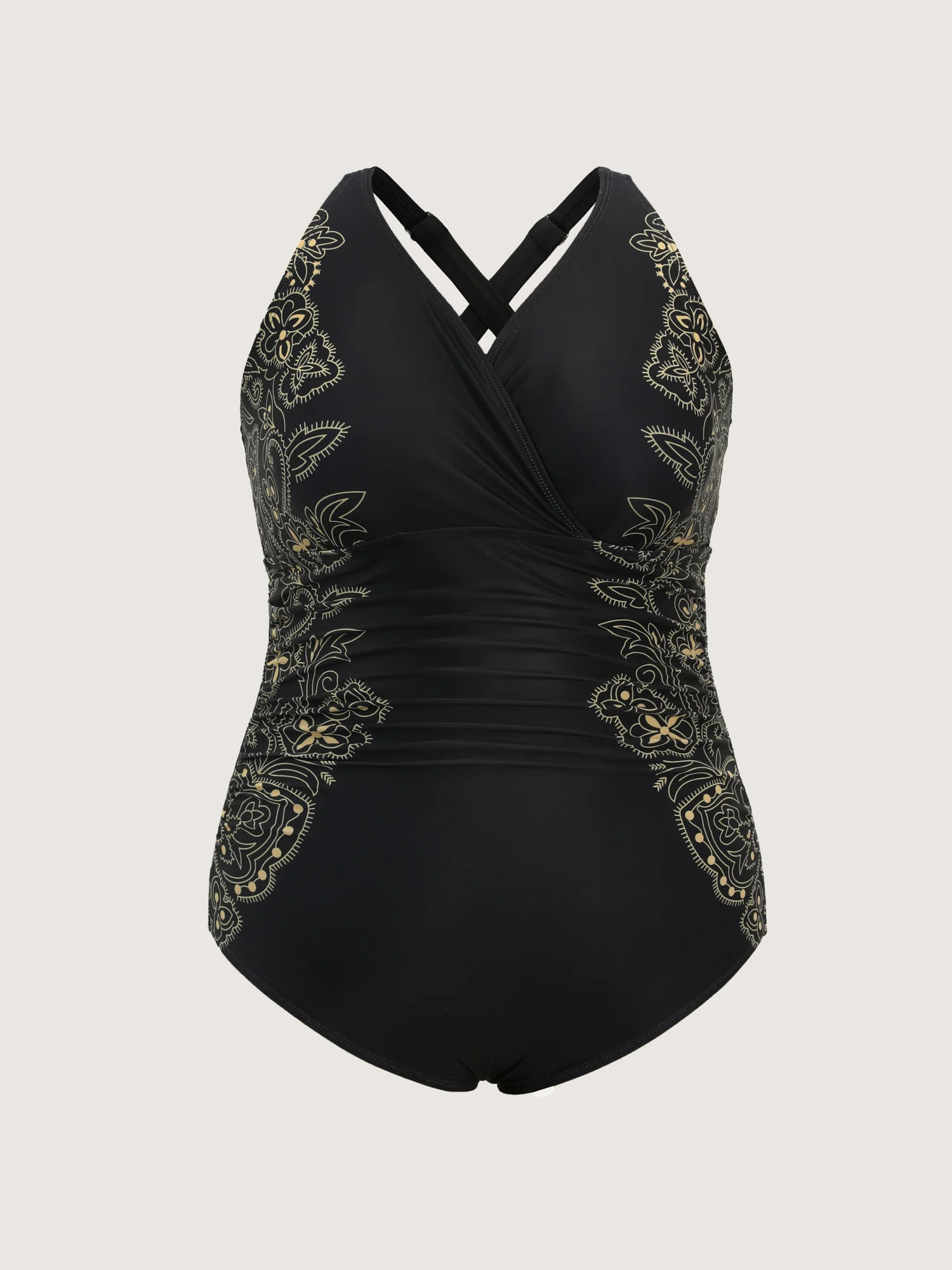 Floral Print Ruched One Piece Swimsuit - Image 5