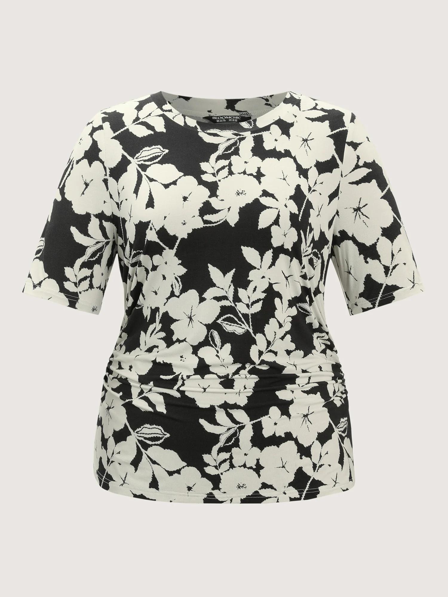 Supersoft Floral Print Ruched T-Shirt - Image 7