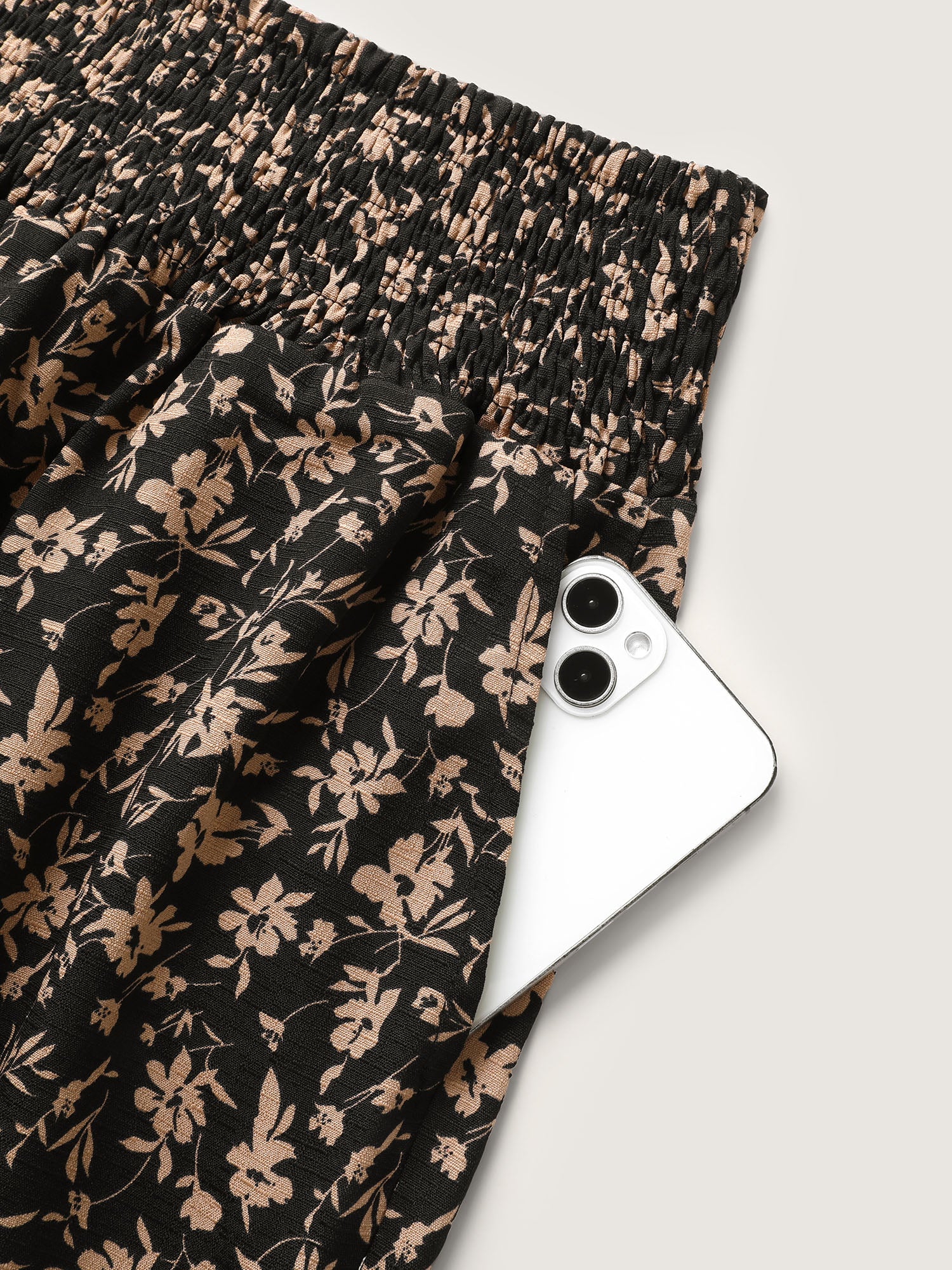 Floral Print Ruffled Asymmetrical Hem Pants - Image 6