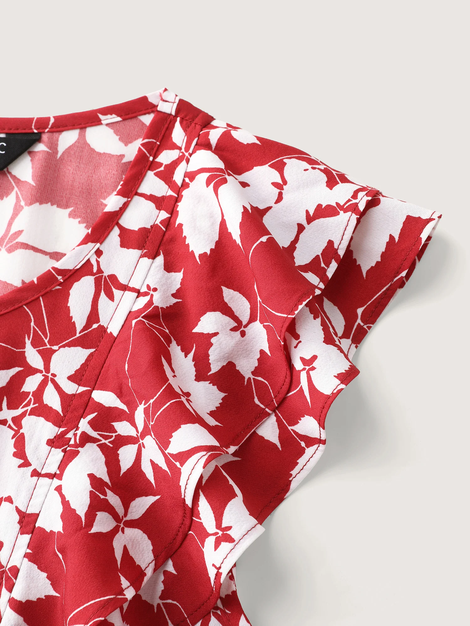 Floral Print Ruffled Cap Sleeve Blouse - Image 5