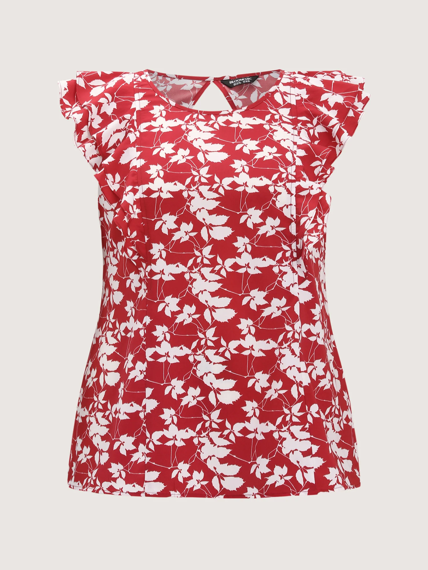 Floral Print Ruffled Cap Sleeve Blouse - Image 7