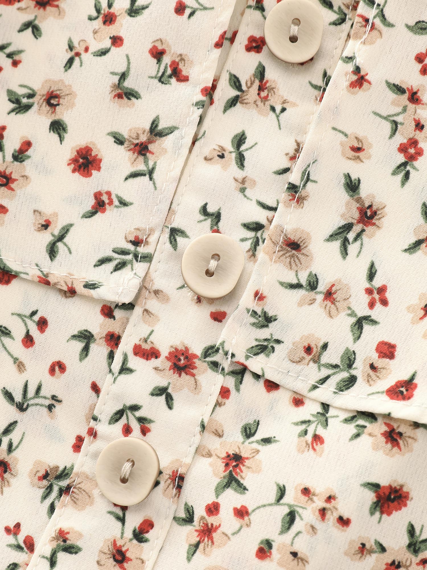 Floral Print Ruffled Cold Shoulder Blouse - Image 7