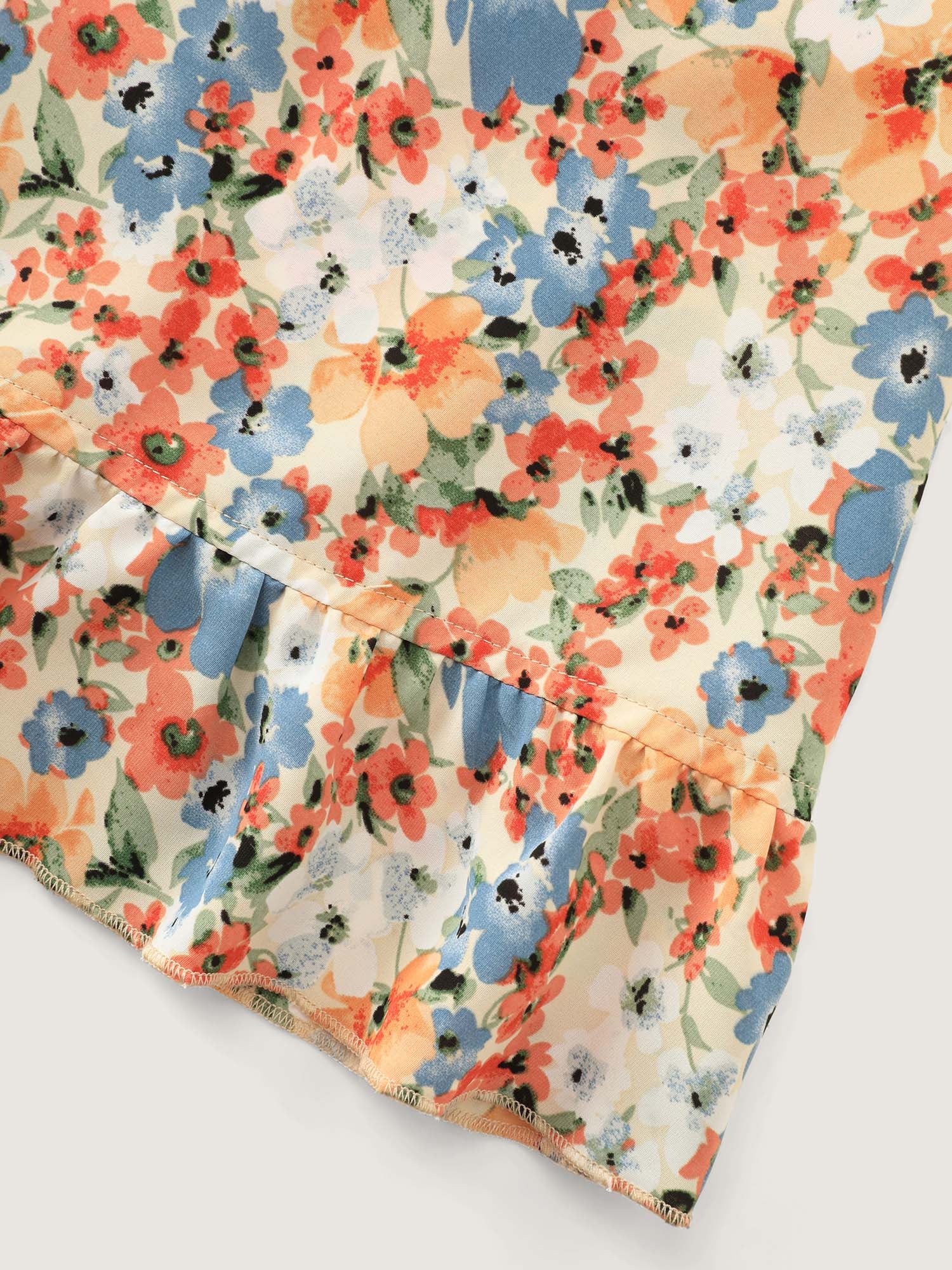 Floral Print Ruffled Edge Mini Skirt - Image 6