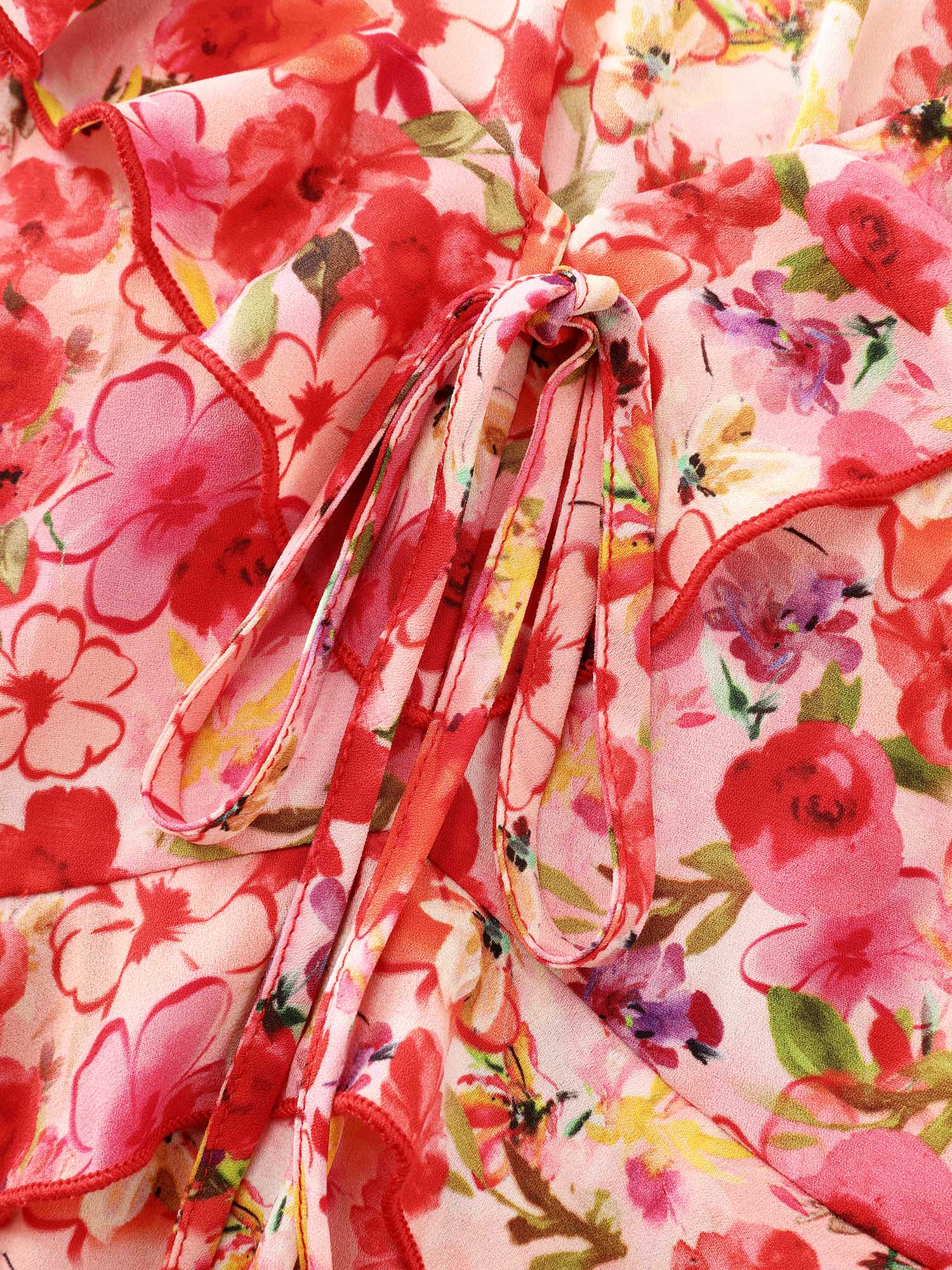 Floral Print Ruffled Edges Tank Top - Image 5
