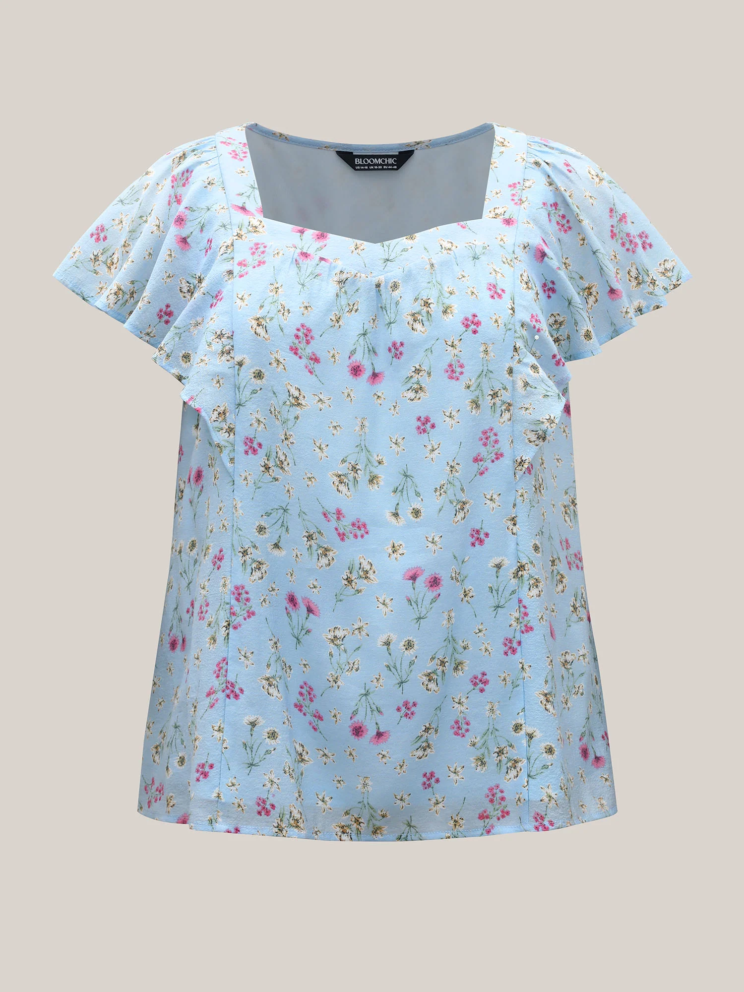 Floral Print Ruffled Flowy Blouse - Image 7