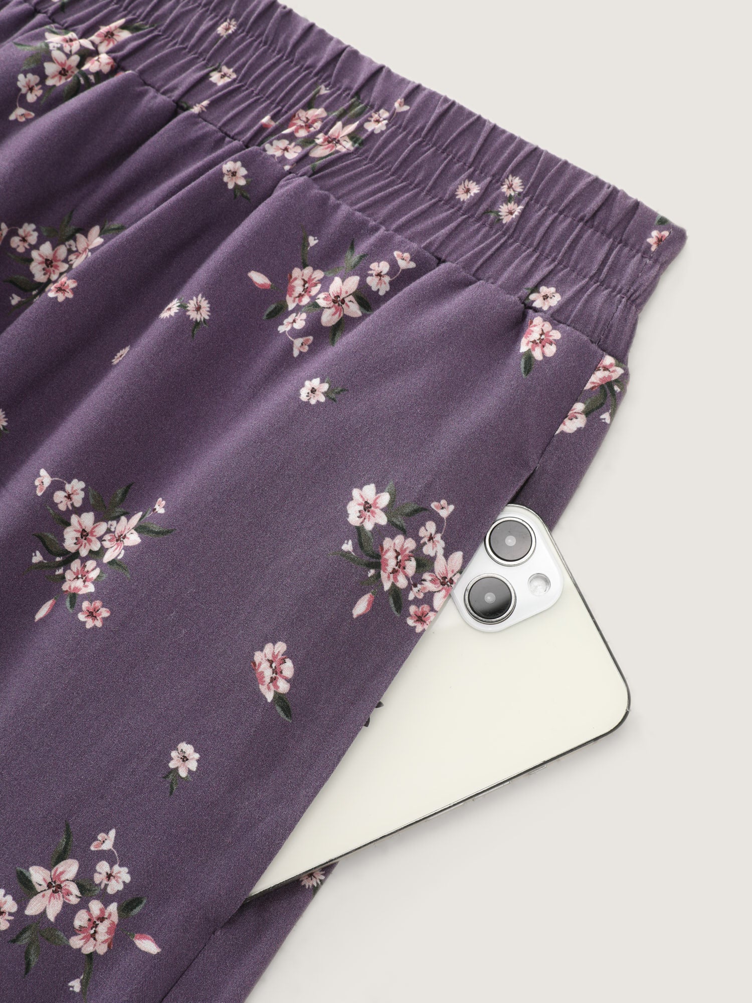 Floral Print Ruffled Hem Pants - Image 6