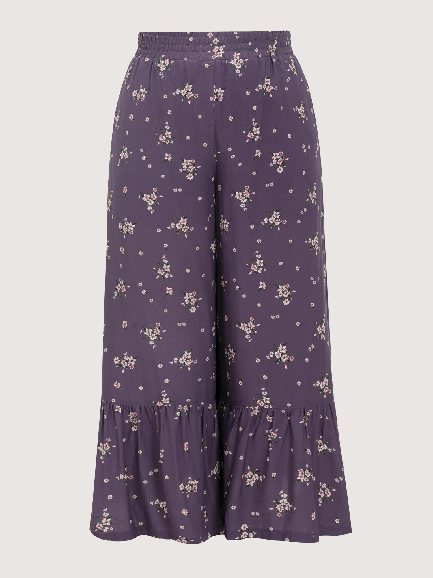 Floral Print Ruffled Hem Pants - Image 8