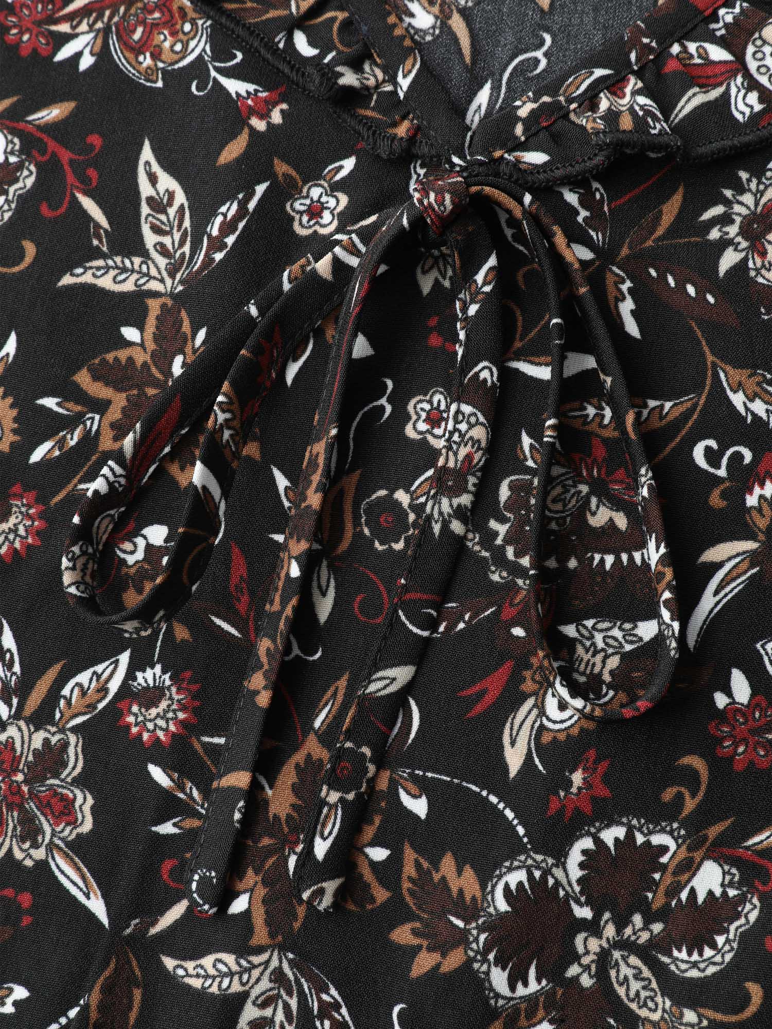 Floral Print Ruffled Neck Blouse - Image 6