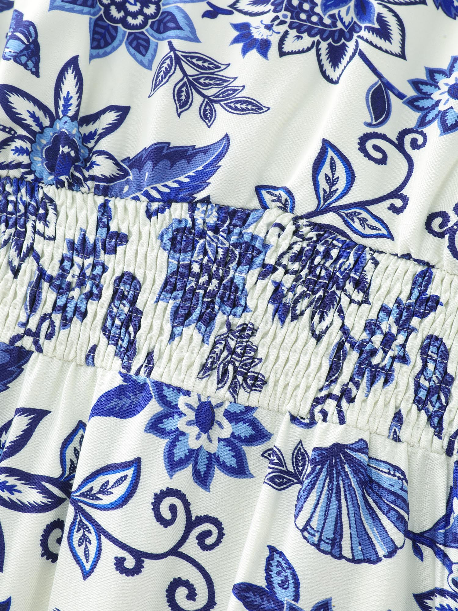 Floral Print Ruffled Sleeve Embroidered Midi Dress - Image 5