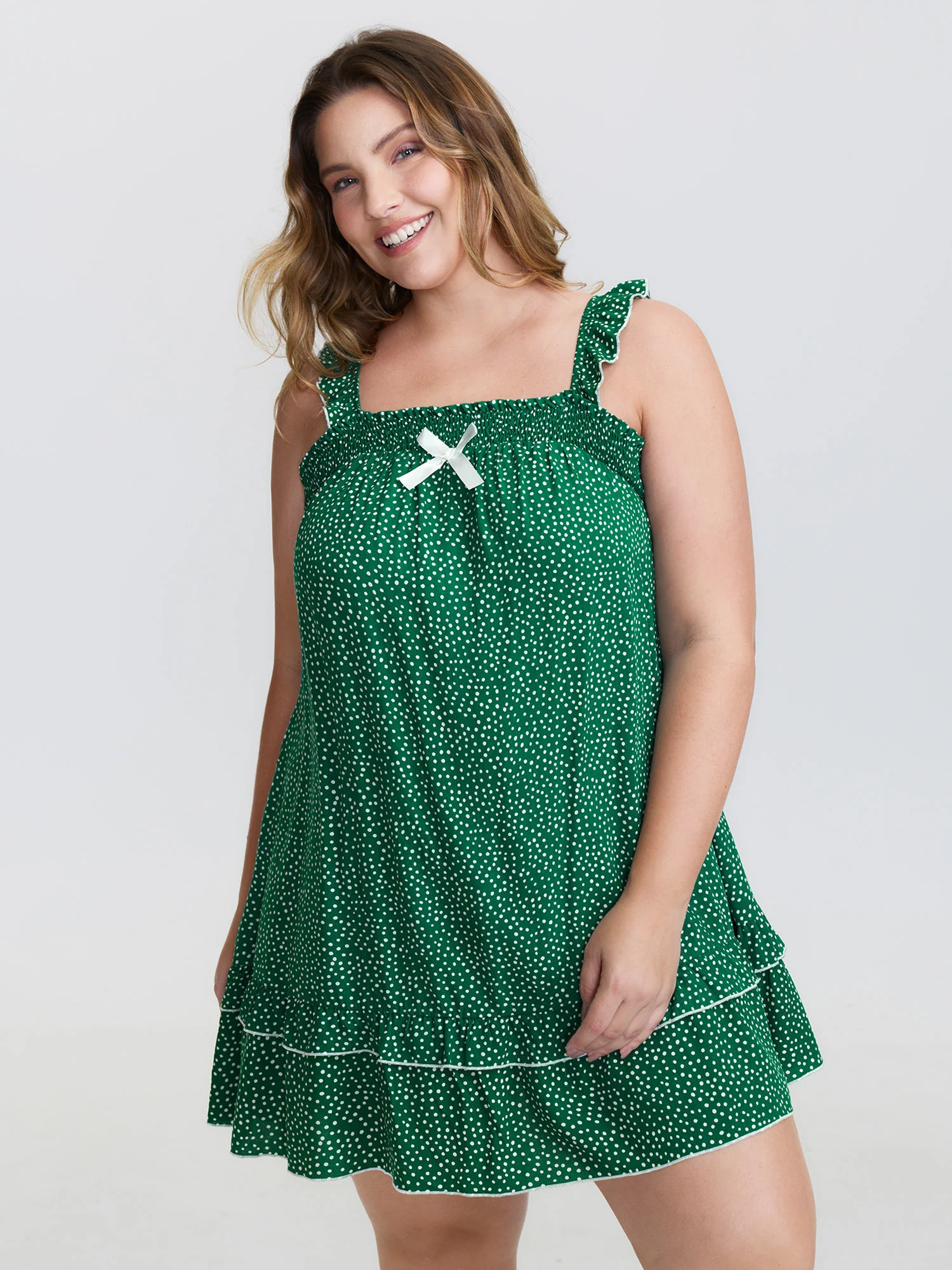 Floral Print Ruffled Straps Lounge Mini Dress - Image 3