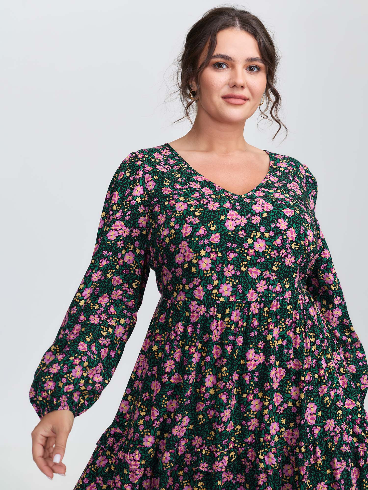 Floral Print Ruffled Tiered Maxi Dress - Image 2